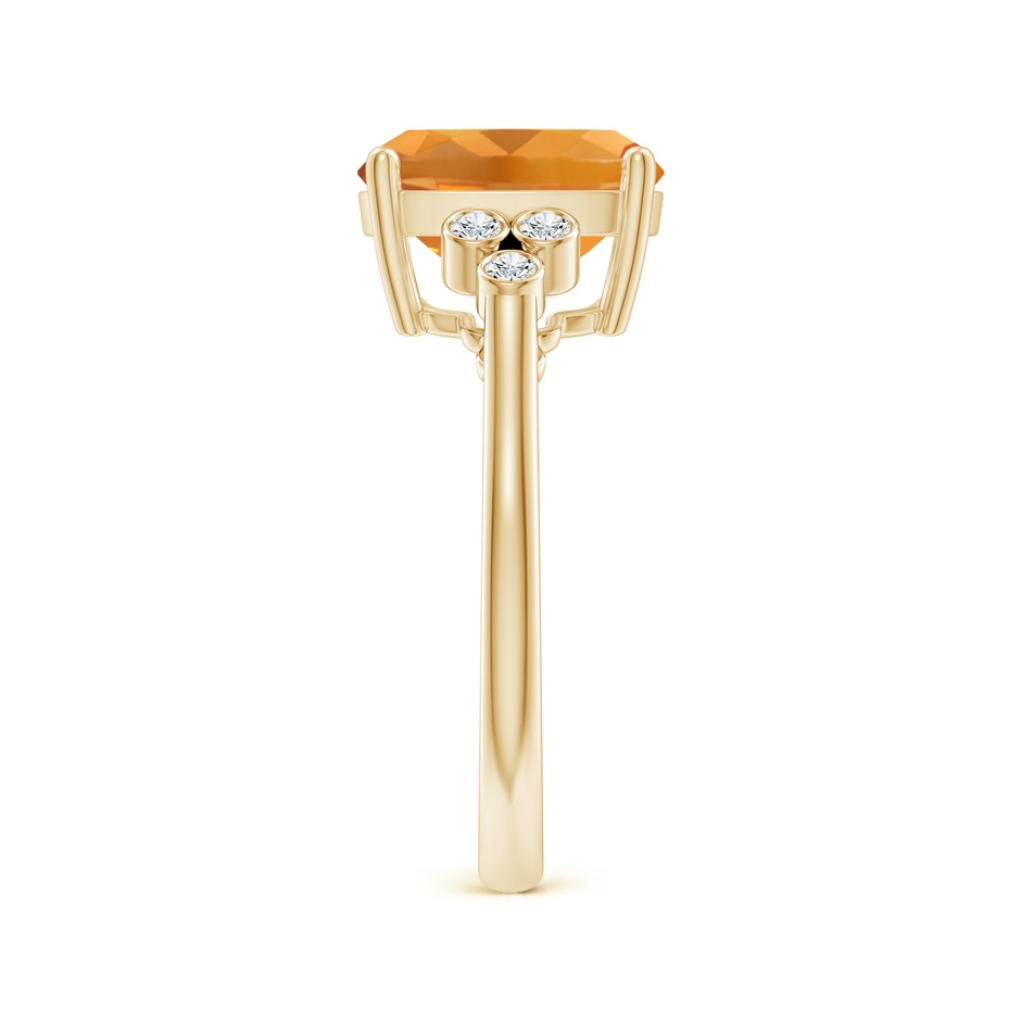 10x8mm AA Cushion Citrine Ring with Trio Bezel Diamonds in Yellow Gold side 299