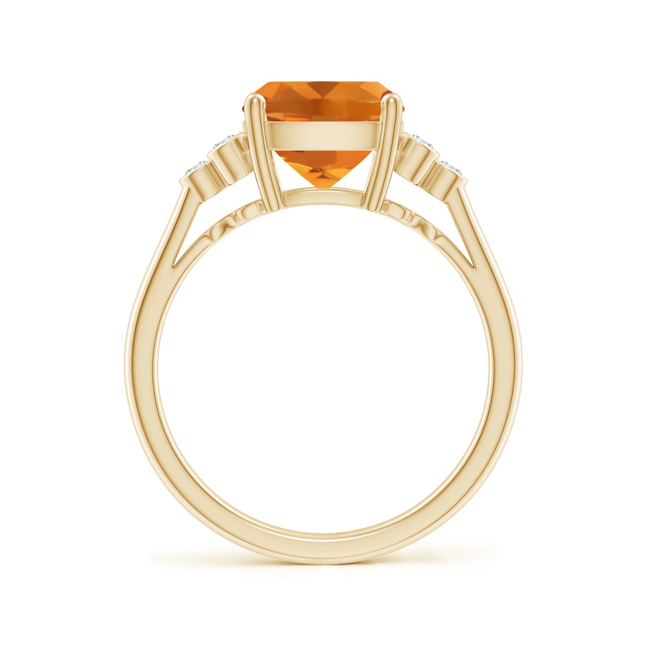 10x8mm AAA Cushion Citrine Ring with Trio Bezel Diamonds in 9K Yellow Gold side 199