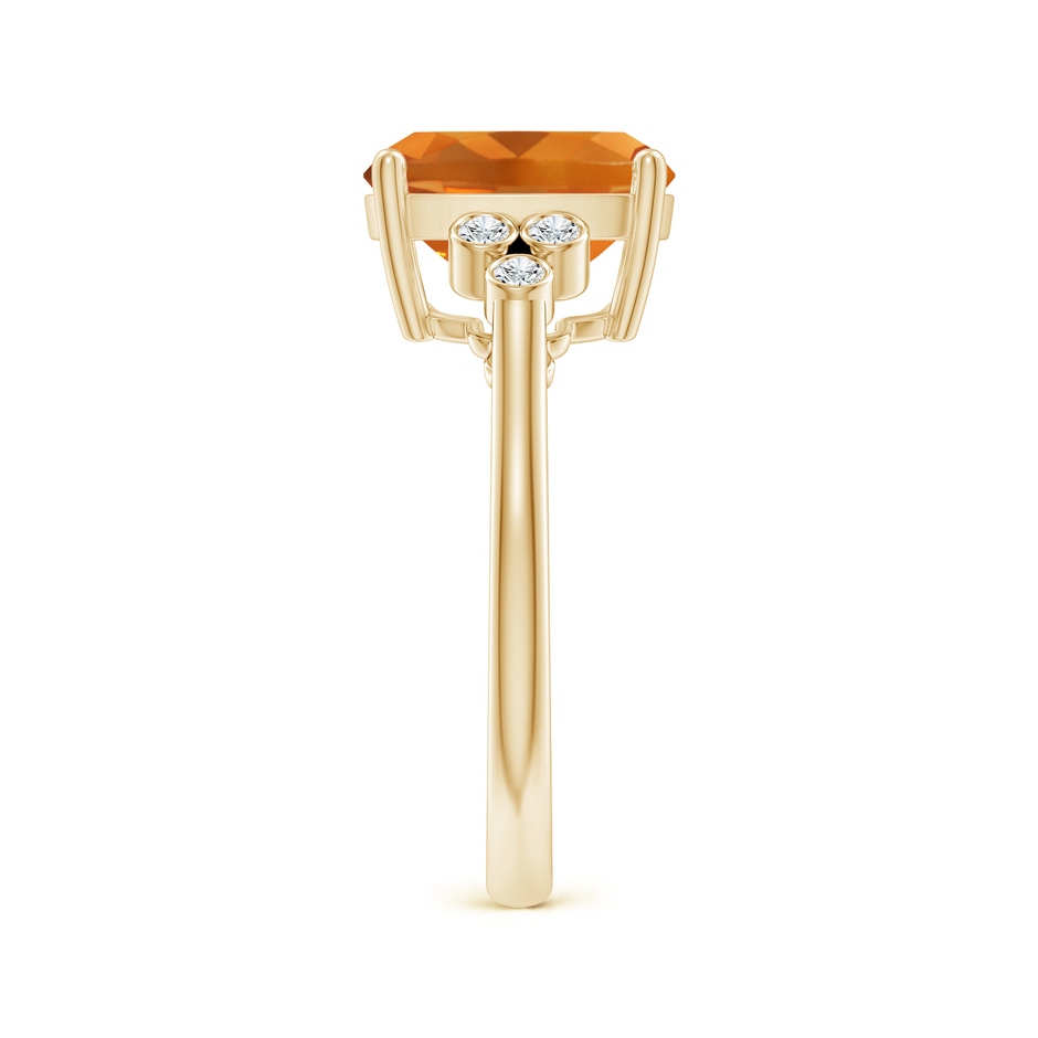10x8mm AAA Cushion Citrine Ring with Trio Bezel Diamonds in 9K Yellow Gold side 299
