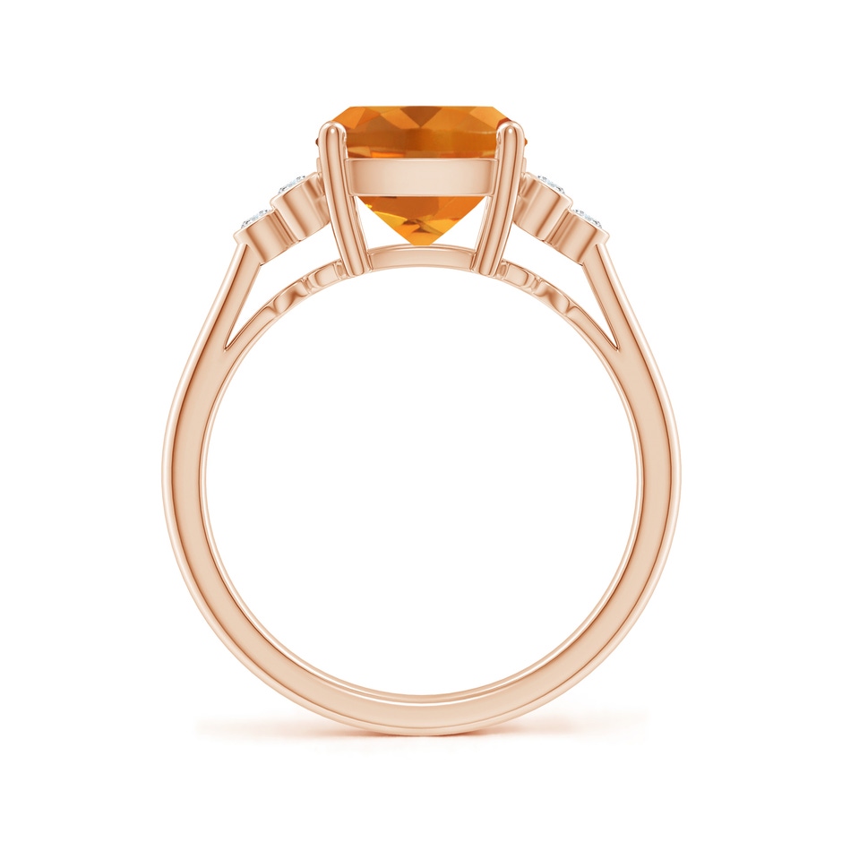 10x8mm AAA Cushion Citrine Ring with Trio Bezel Diamonds in Rose Gold side 199