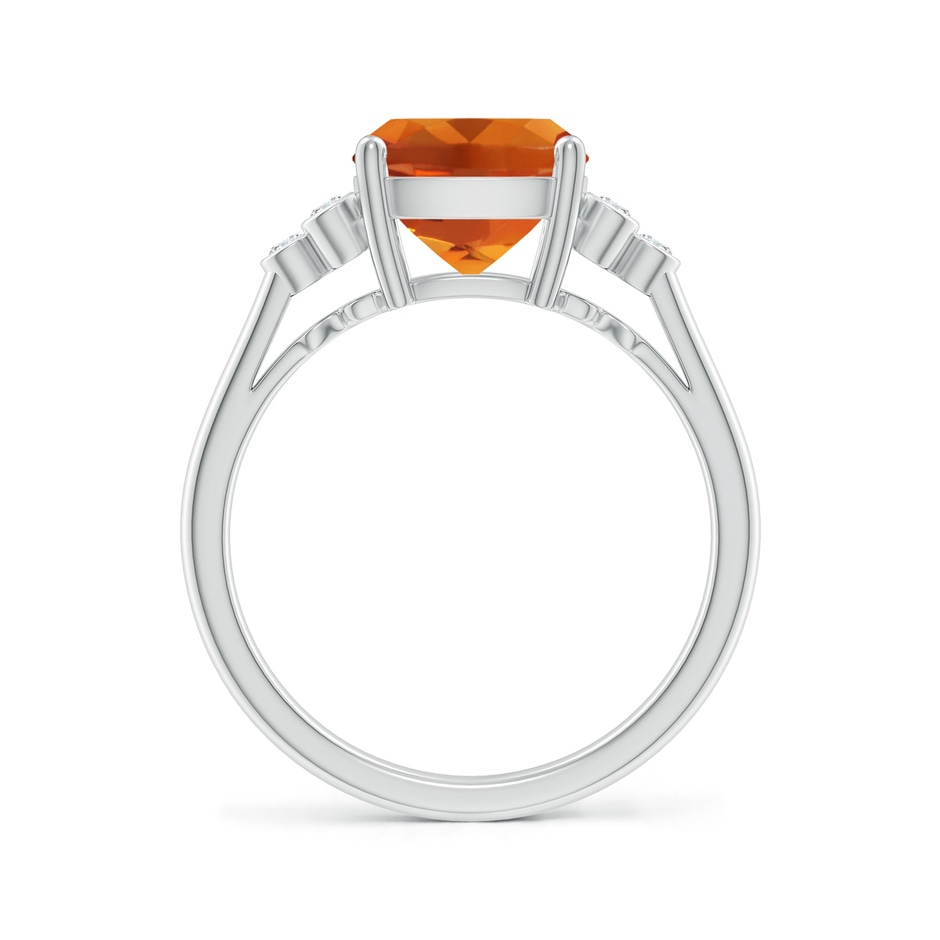 10x8mm AAAA Cushion Citrine Ring with Trio Bezel Diamonds in White Gold side 199