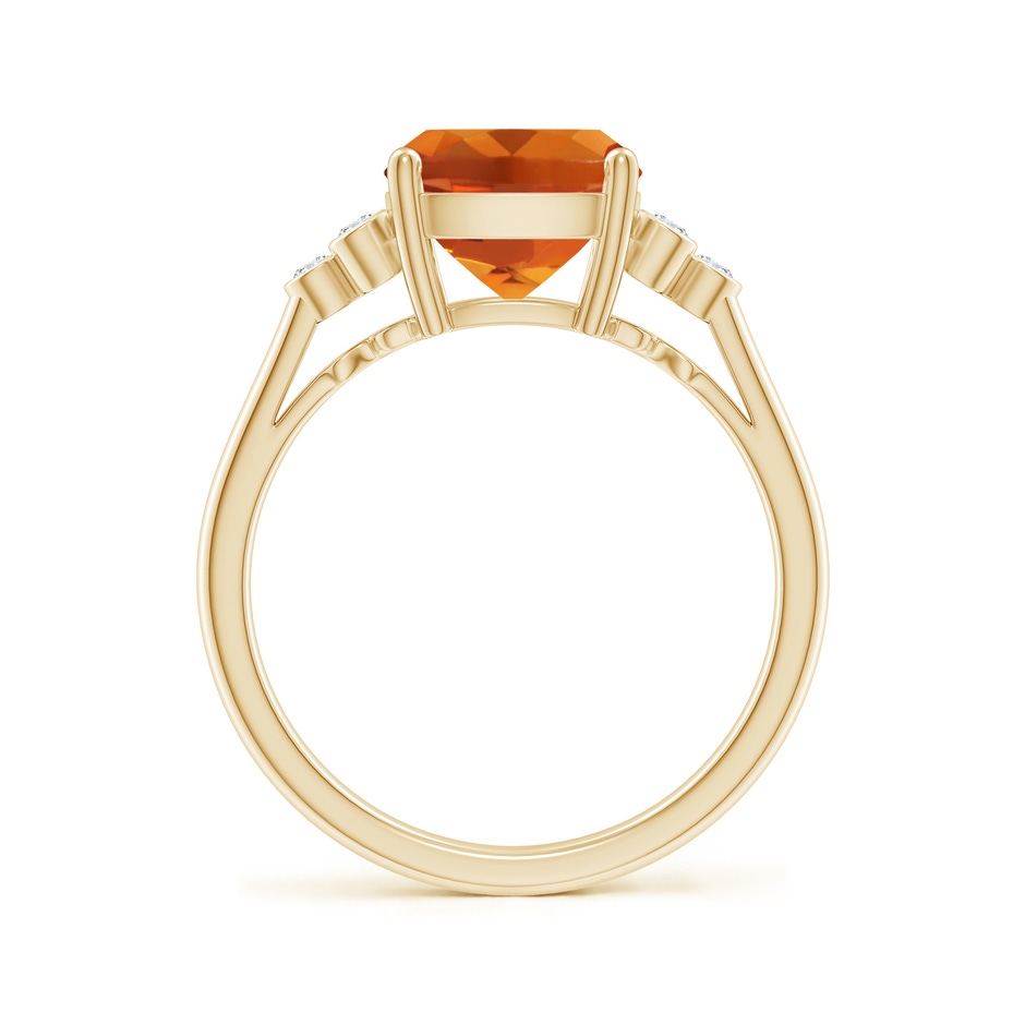 10x8mm AAAA Cushion Citrine Ring with Trio Bezel Diamonds in Yellow Gold side 199