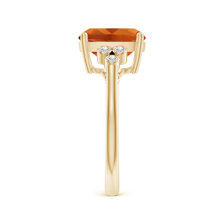 10x8mm AAAA Cushion Citrine Ring with Trio Bezel Diamonds in Yellow Gold side 299