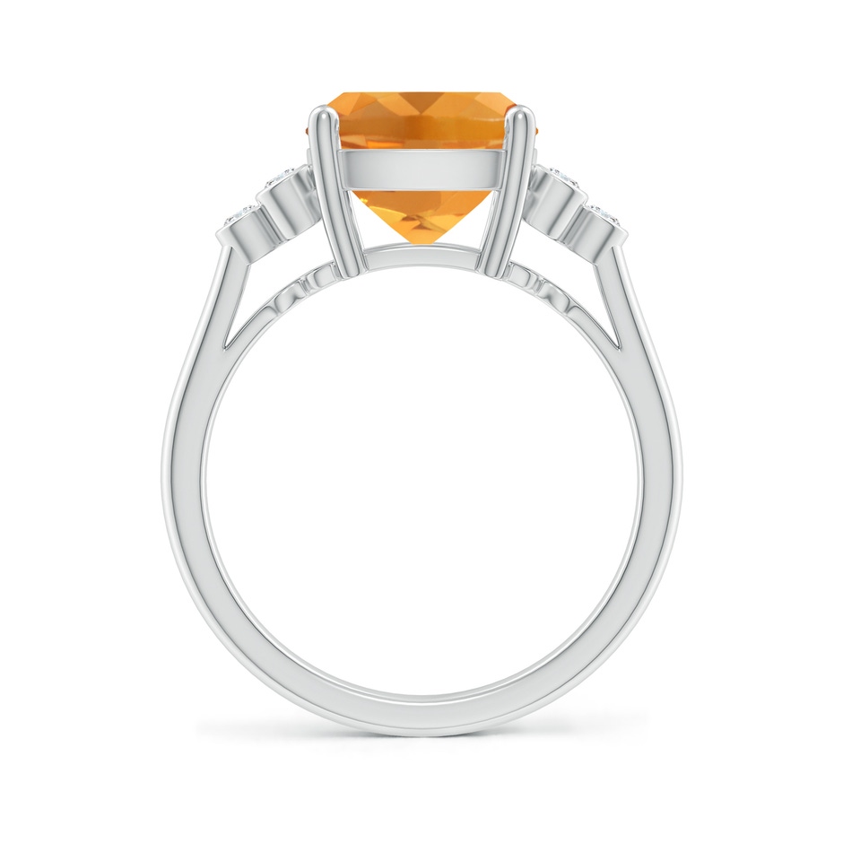 11x9mm AA Cushion Citrine Ring with Trio Bezel Diamonds in White Gold side 199