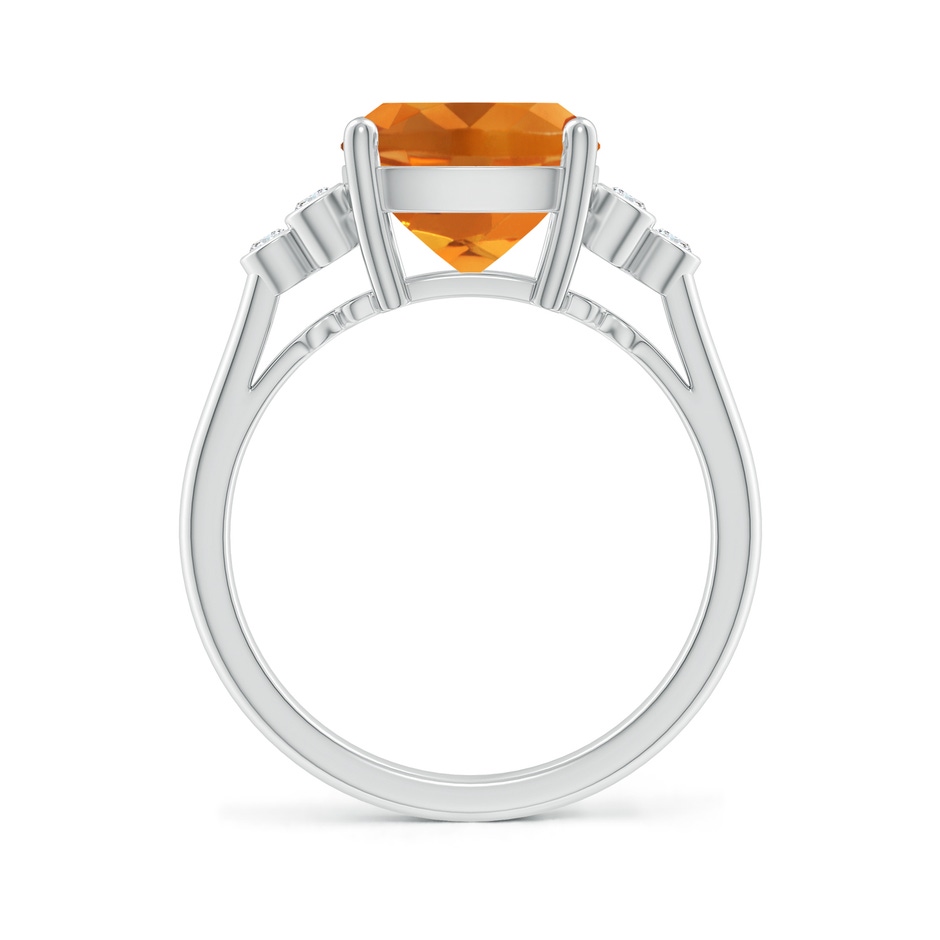 11x9mm AAA Cushion Citrine Ring with Trio Bezel Diamonds in White Gold side 199