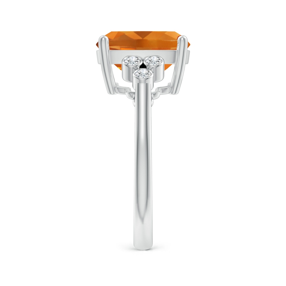 11x9mm AAA Cushion Citrine Ring with Trio Bezel Diamonds in White Gold side 299
