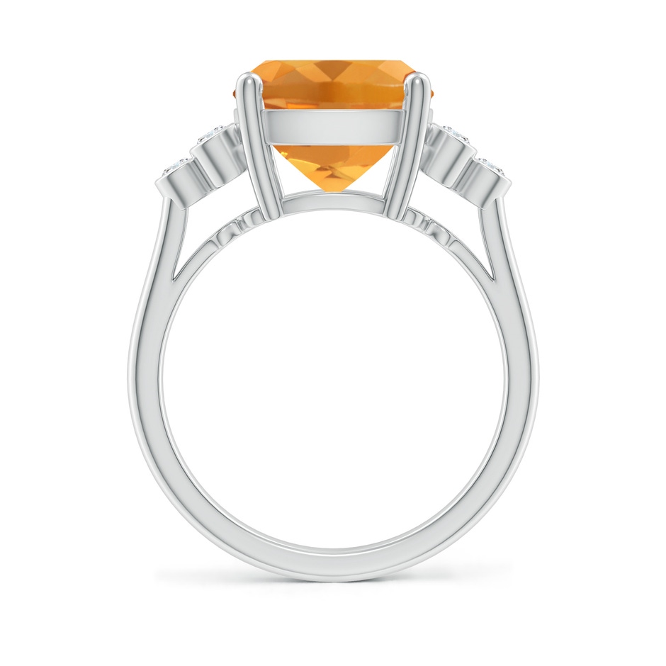 12x10mm AA Cushion Citrine Ring with Trio Bezel Diamonds in White Gold side 199