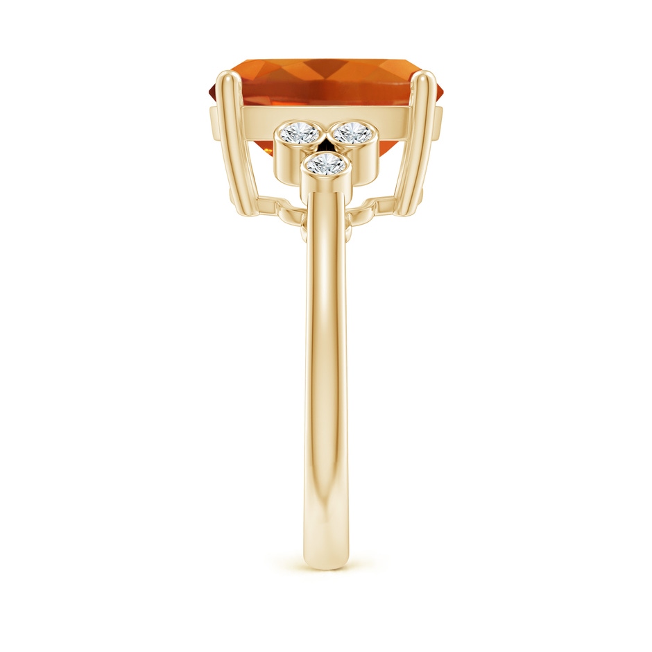 12x10mm AAAA Cushion Citrine Ring with Trio Bezel Diamonds in Yellow Gold side 299