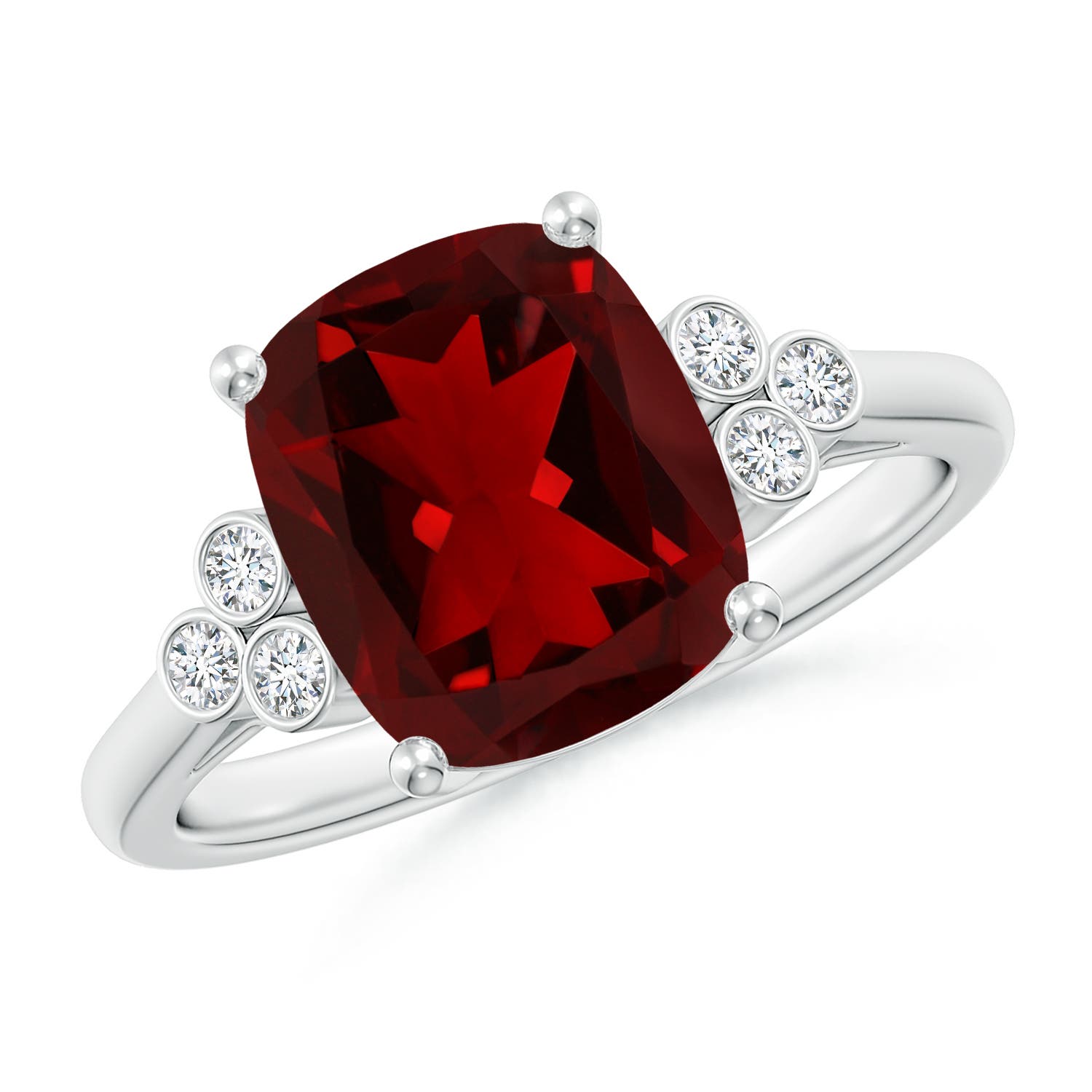 AAAA - Garnet / 3.48 CT / 14 KT White Gold