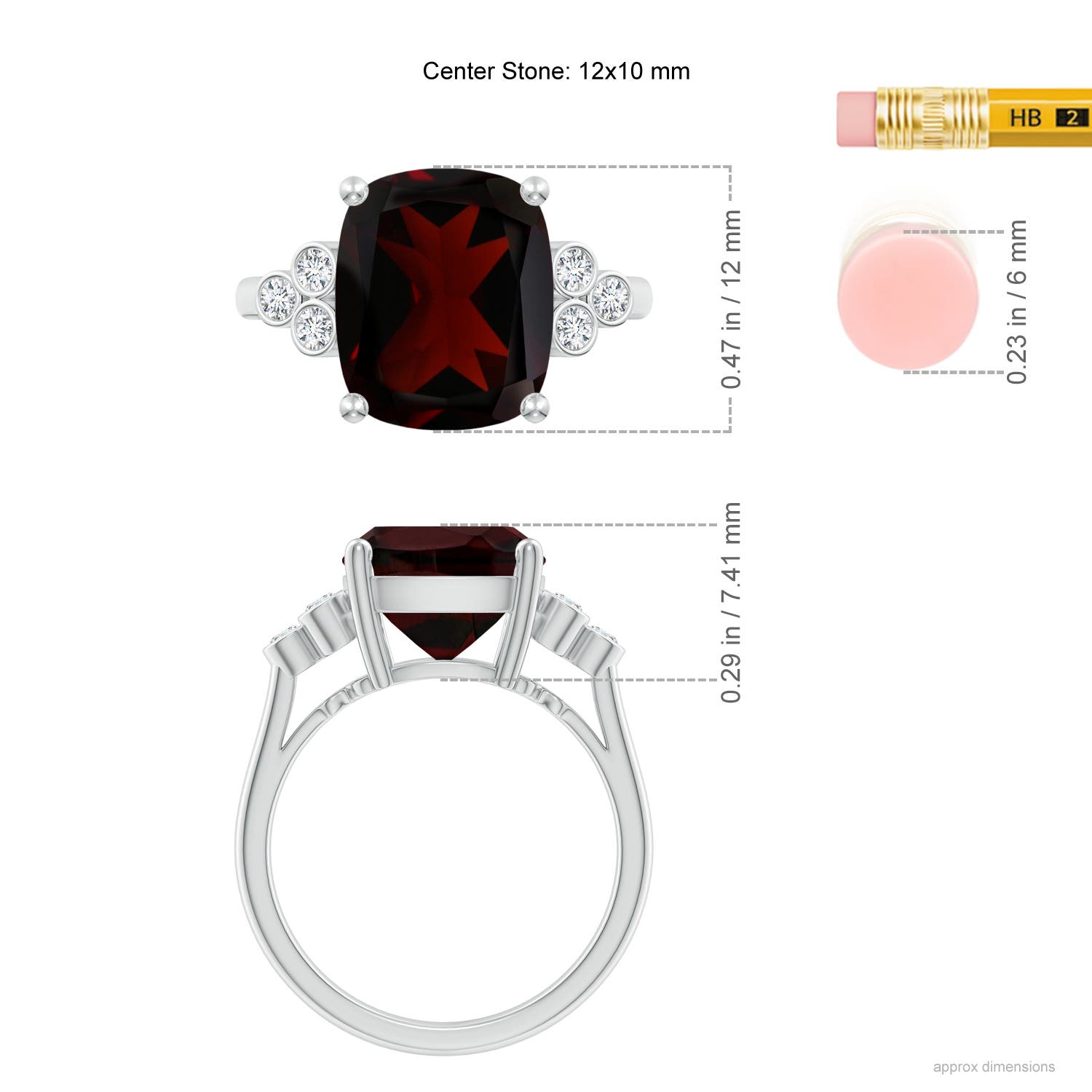 A - Garnet / 5.52 CT / 14 KT White Gold