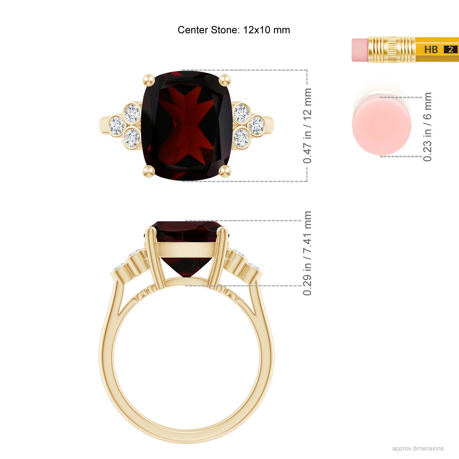 A - Garnet / 5.52 CT / 14 KT Yellow Gold