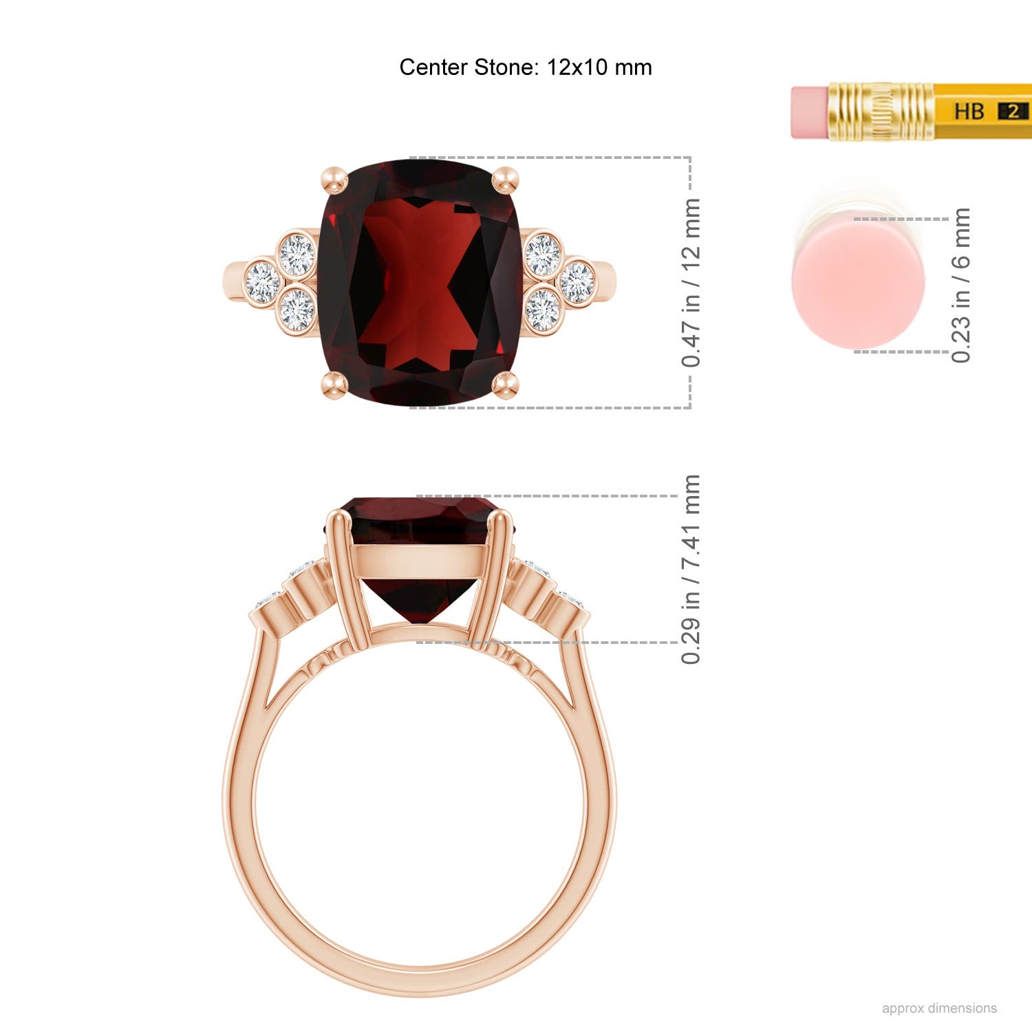 AA - Garnet / 5.52 CT / 14 KT Rose Gold