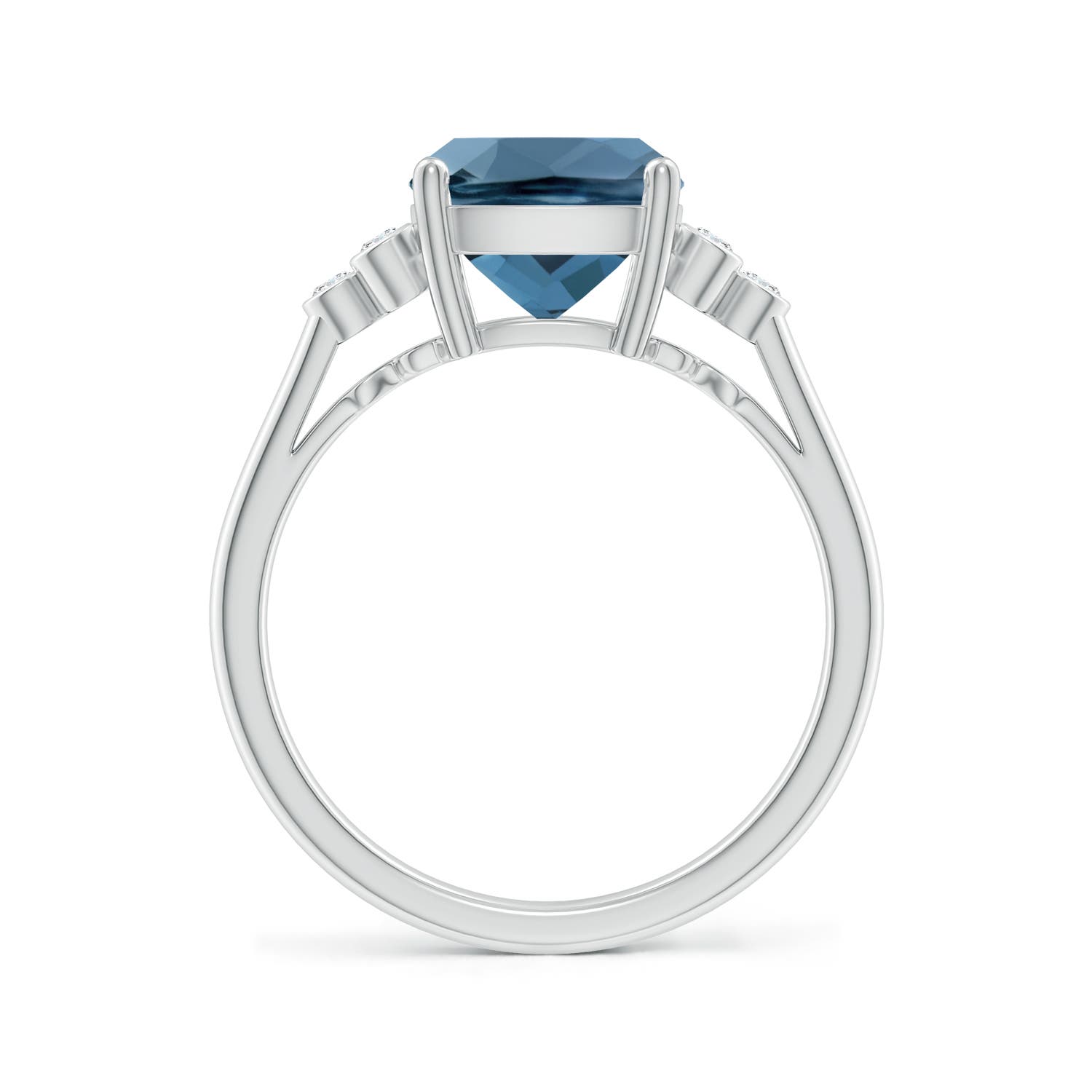 A - London Blue Topaz / 3.33 CT / 14 KT White Gold