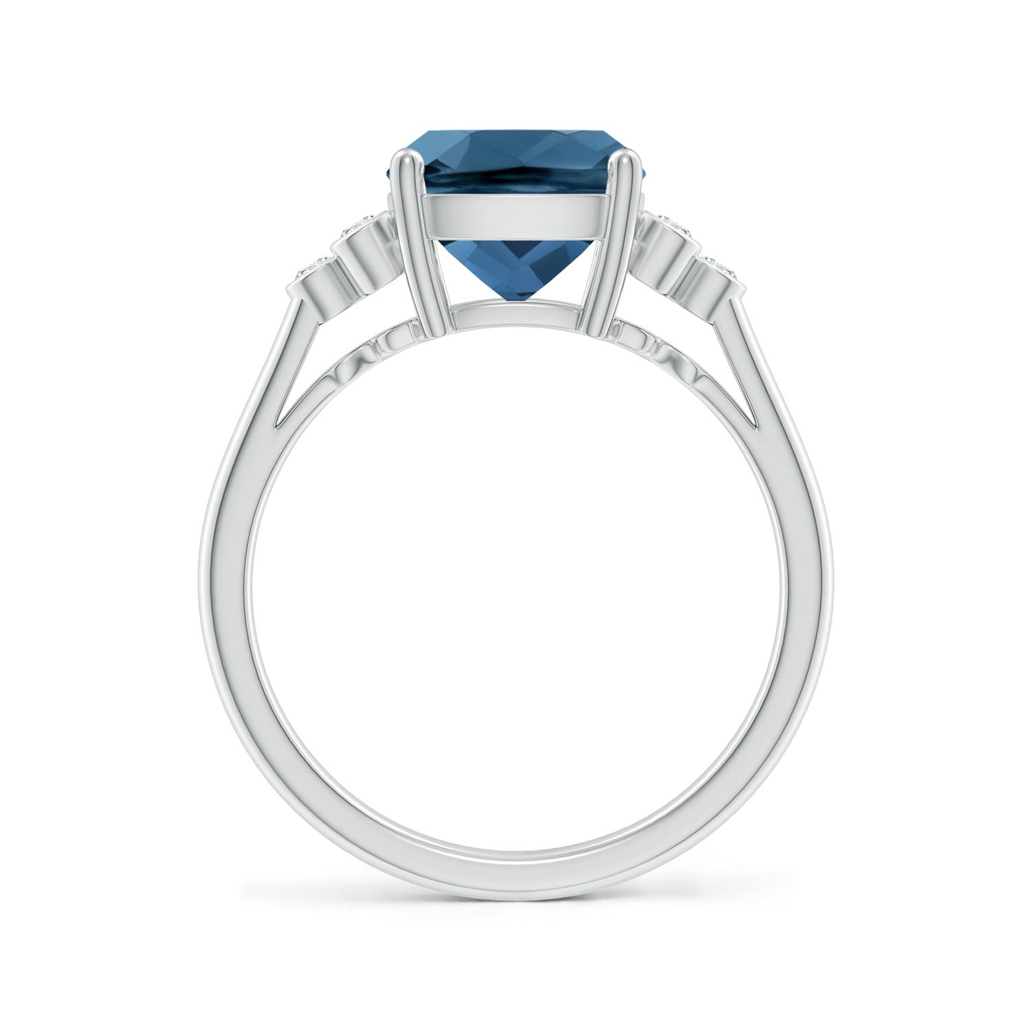 AA - London Blue Topaz / 3.33 CT / 14 KT White Gold