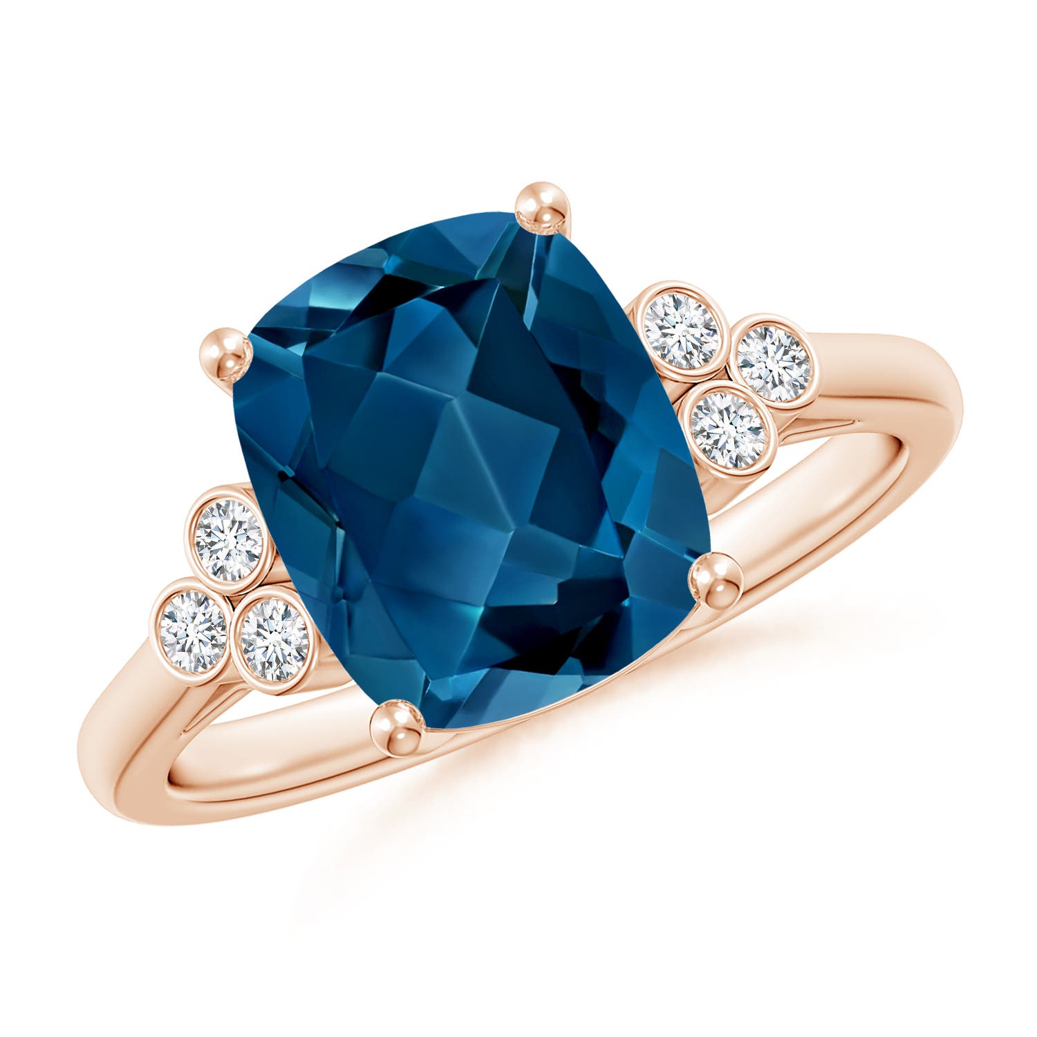 AAA - London Blue Topaz / 3.33 CT / 14 KT Rose Gold