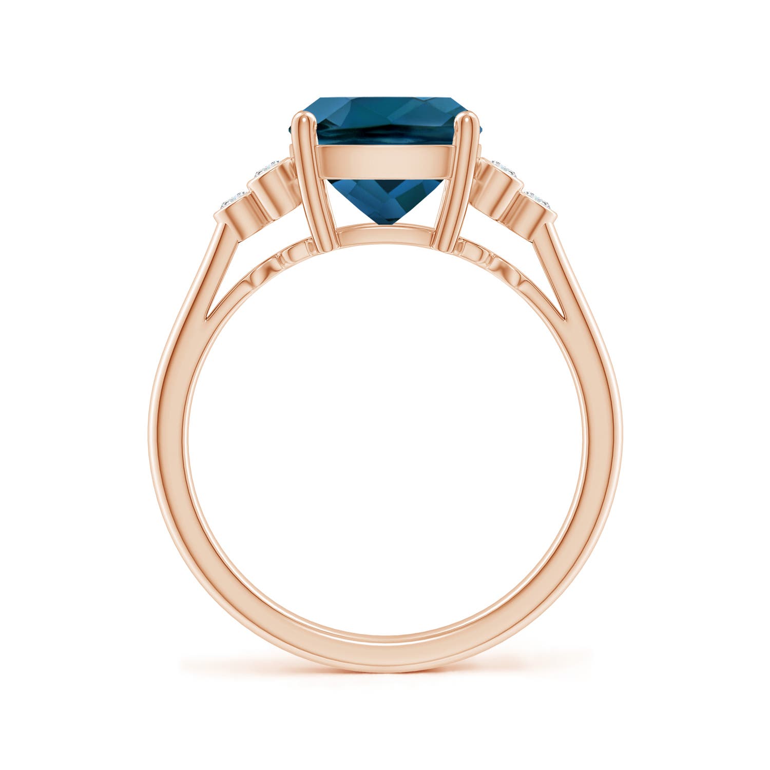 AAAA - London Blue Topaz / 3.33 CT / 14 KT Rose Gold