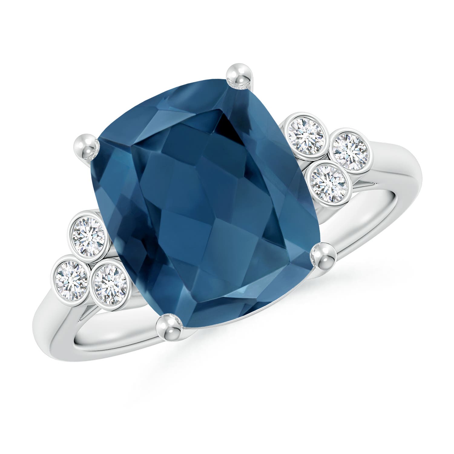 A - London Blue Topaz / 4.65 CT / 14 KT White Gold