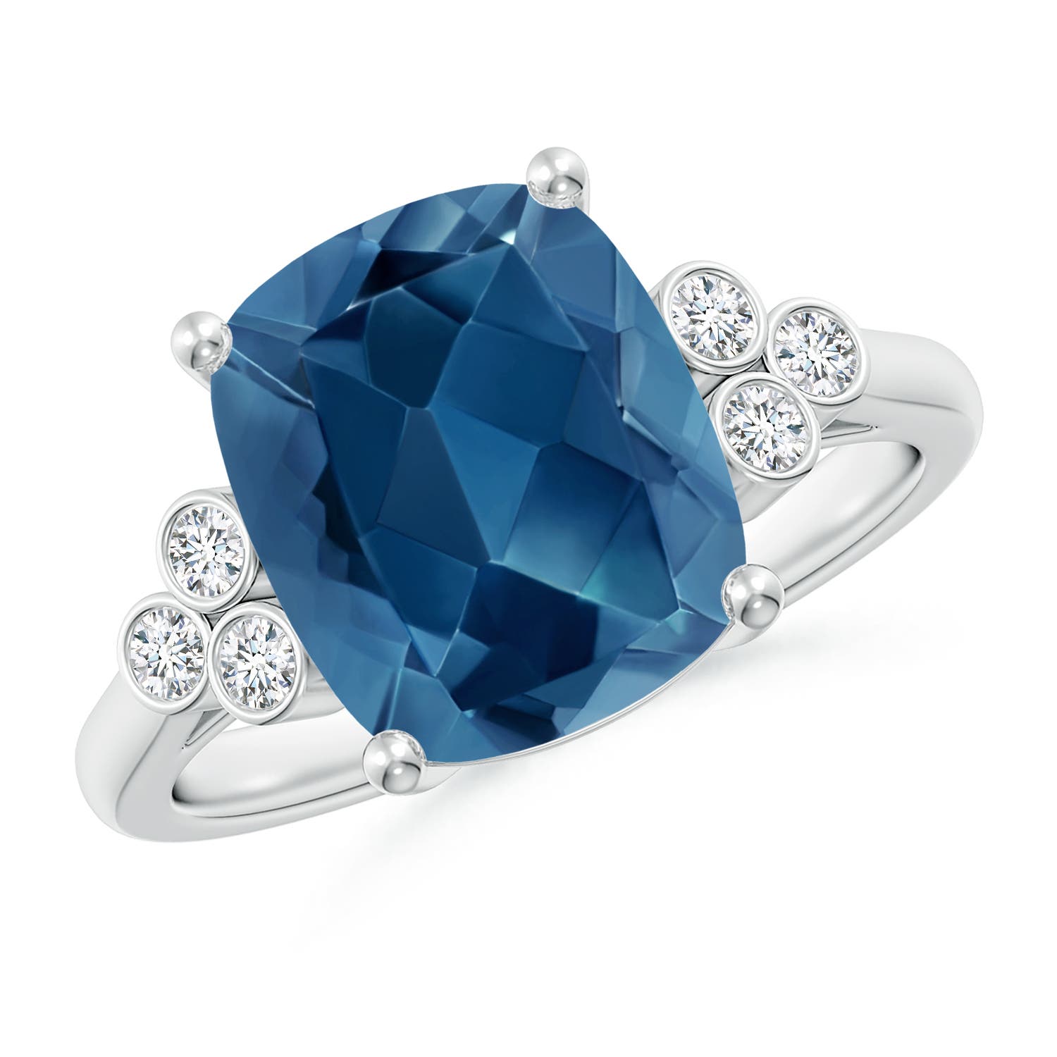 AA - London Blue Topaz / 4.65 CT / 14 KT White Gold