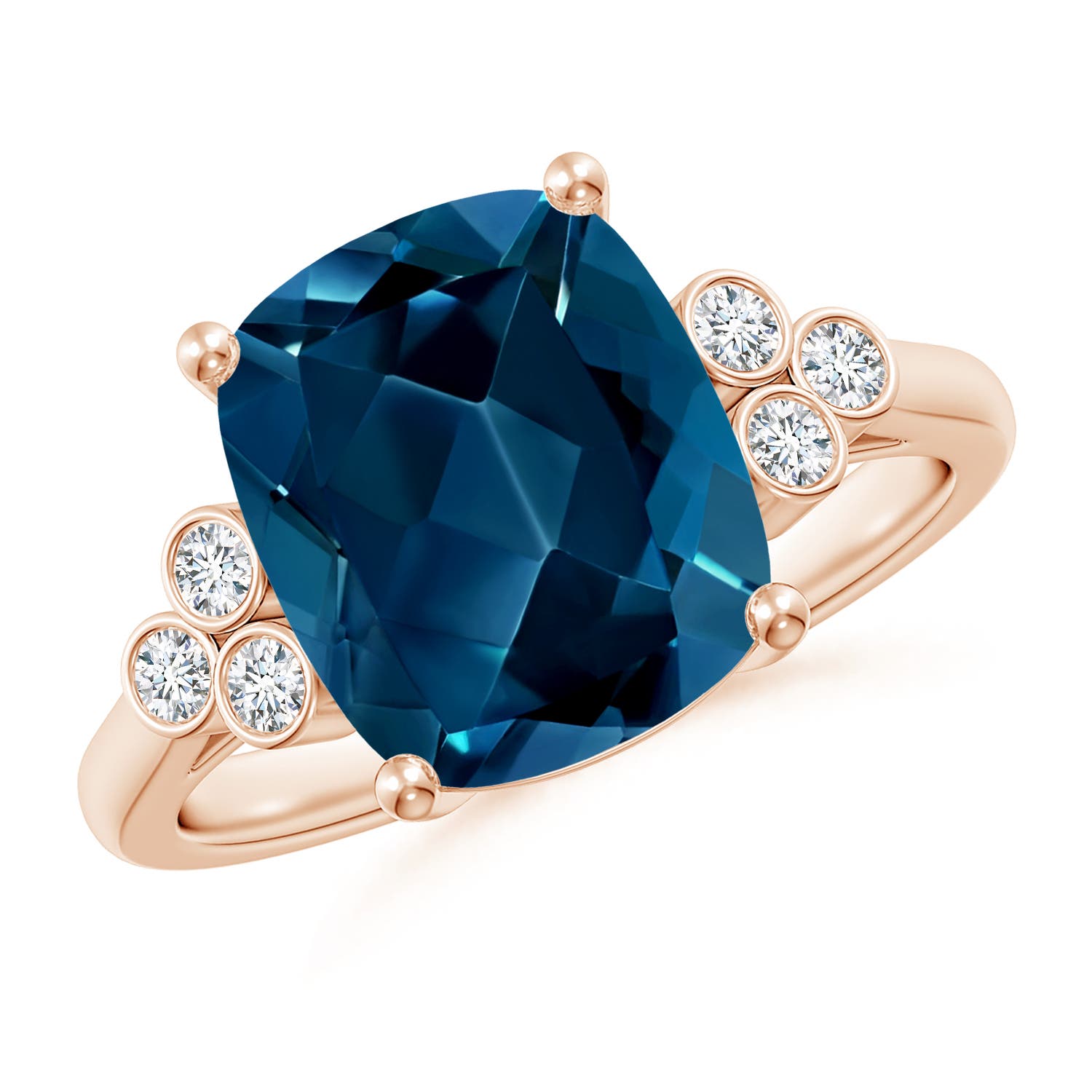 AAAA - London Blue Topaz / 4.65 CT / 14 KT Rose Gold