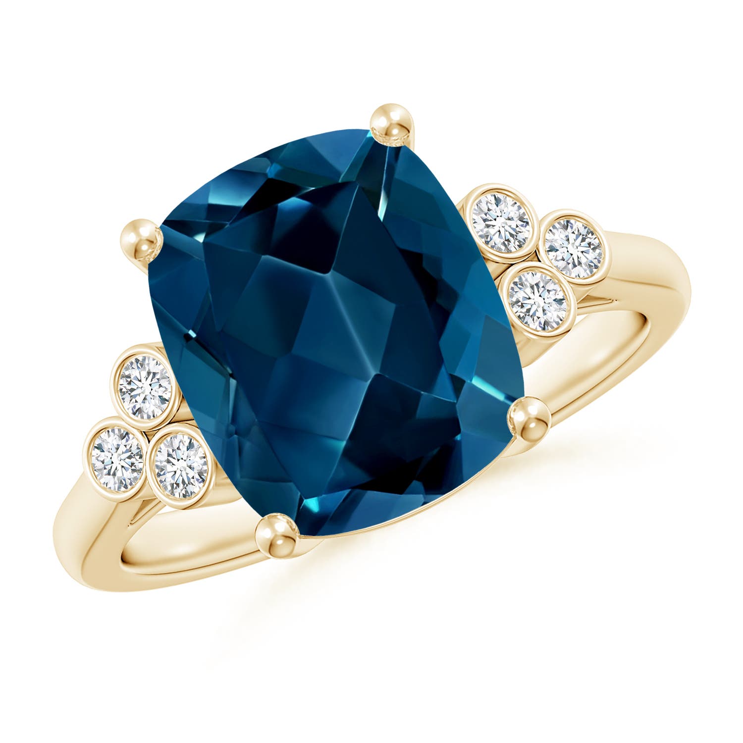 AAAA - London Blue Topaz / 4.65 CT / 14 KT Yellow Gold