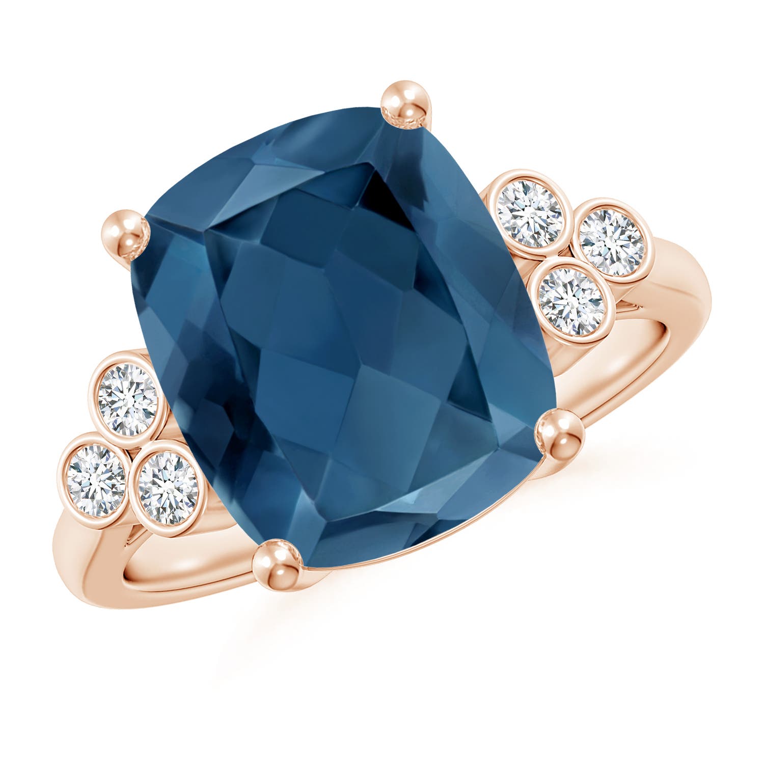 A - London Blue Topaz / 5.97 CT / 14 KT Rose Gold