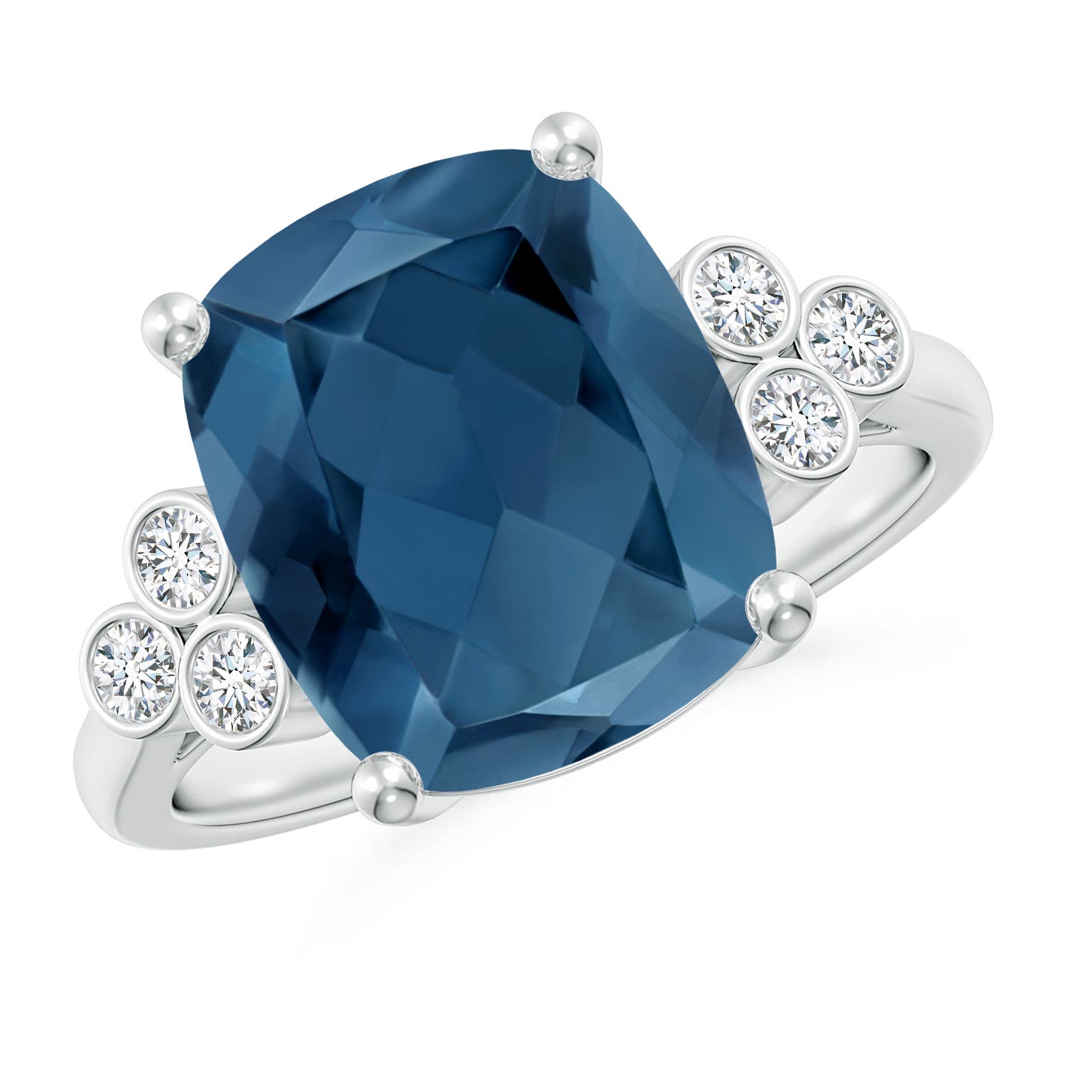 A - London Blue Topaz / 5.97 CT / 14 KT White Gold