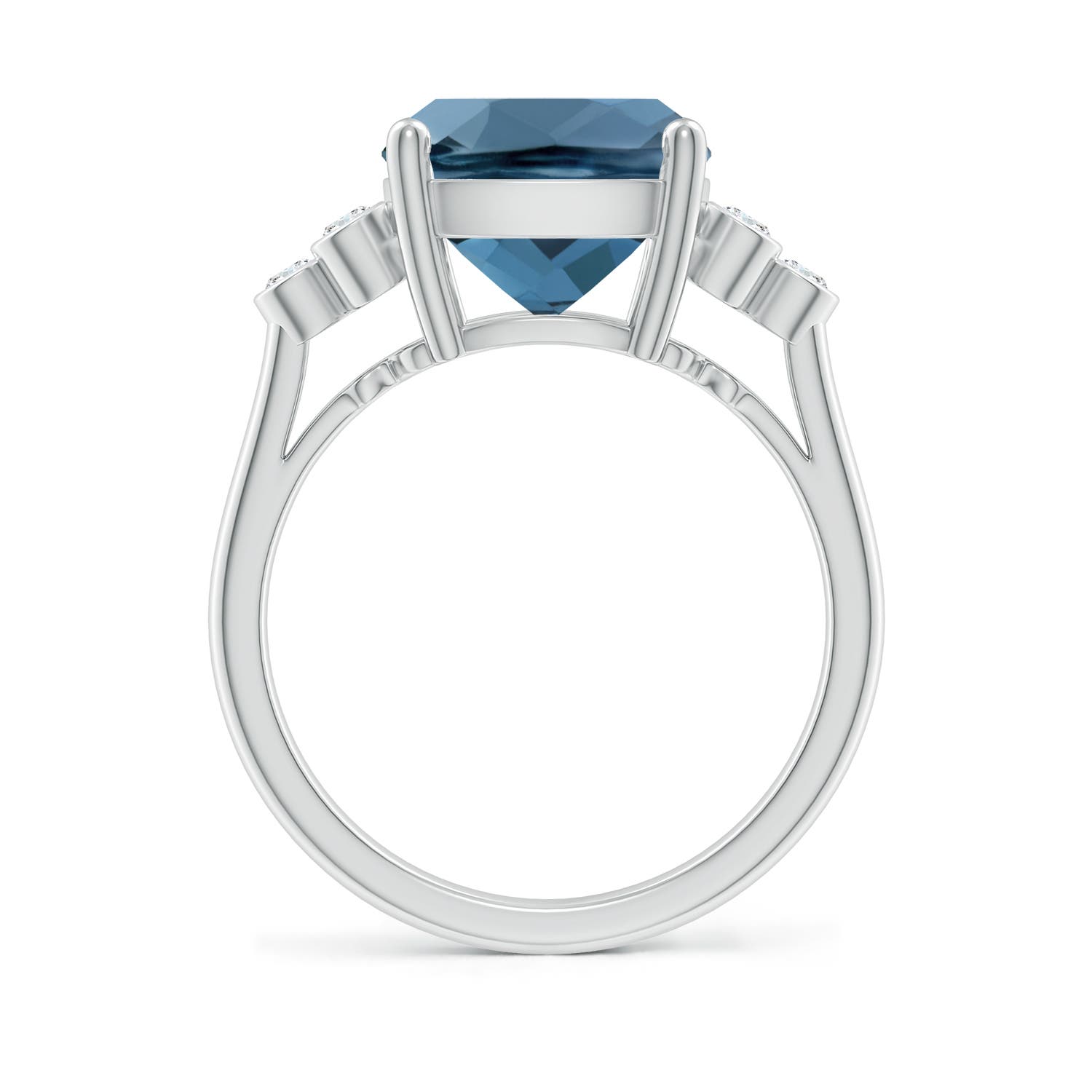 A - London Blue Topaz / 5.97 CT / 14 KT White Gold