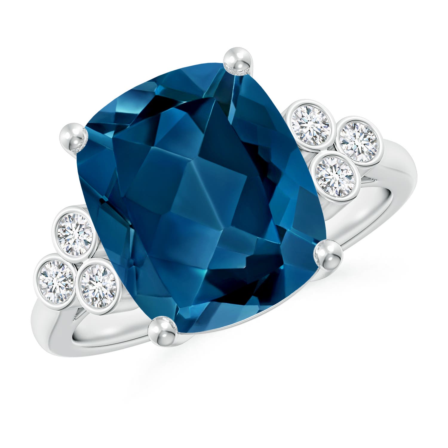 AAA - London Blue Topaz / 5.97 CT / 14 KT White Gold