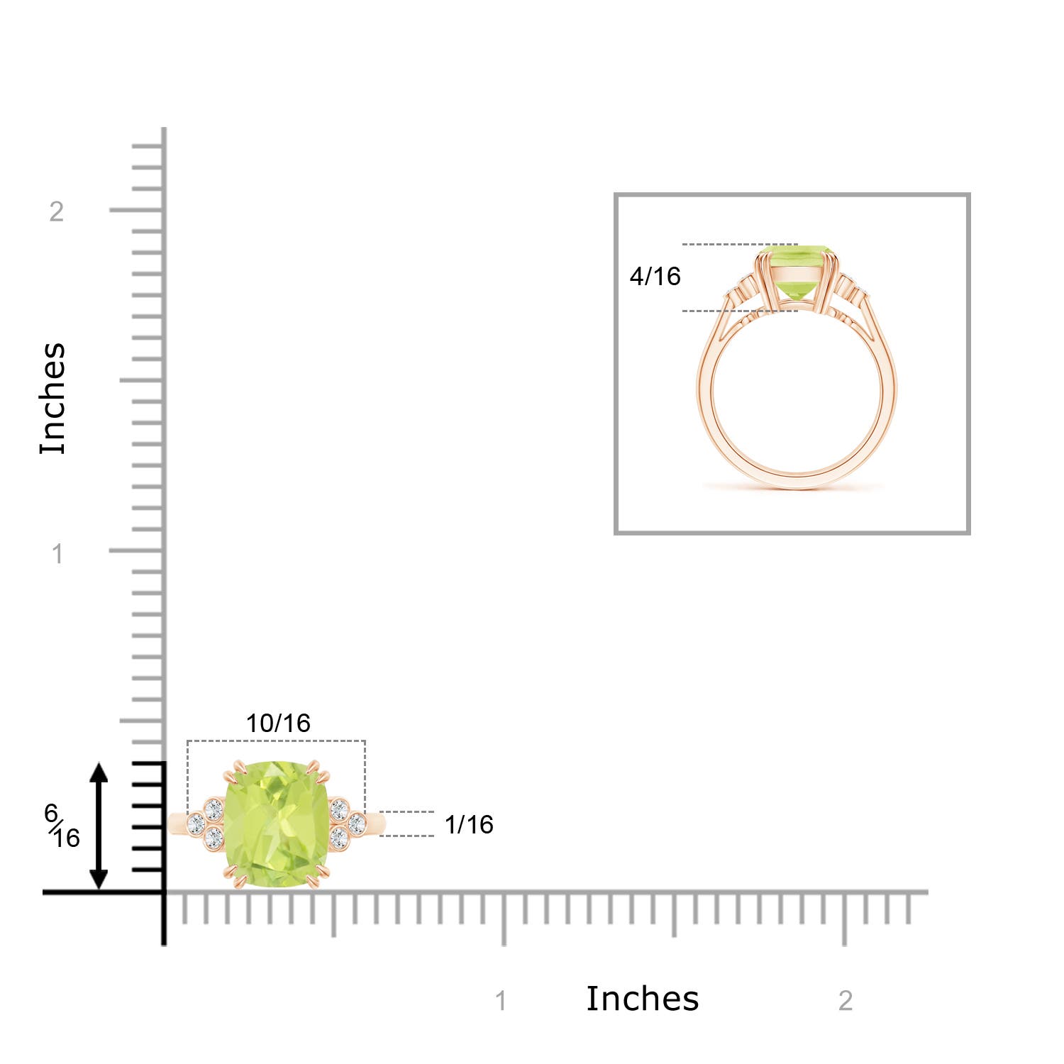 A - Peridot / 3.03 CT / 14 KT Rose Gold