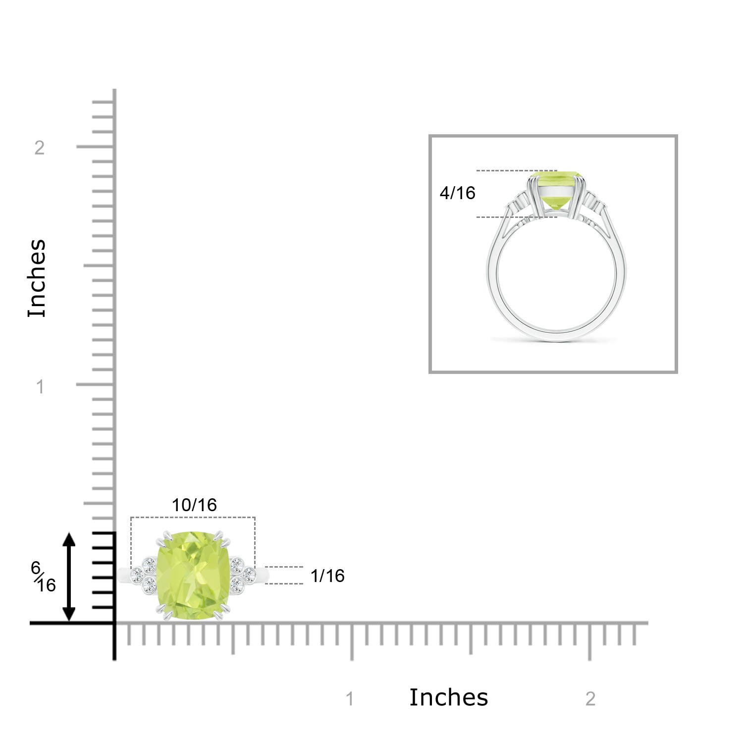 A - Peridot / 3.03 CT / 14 KT White Gold