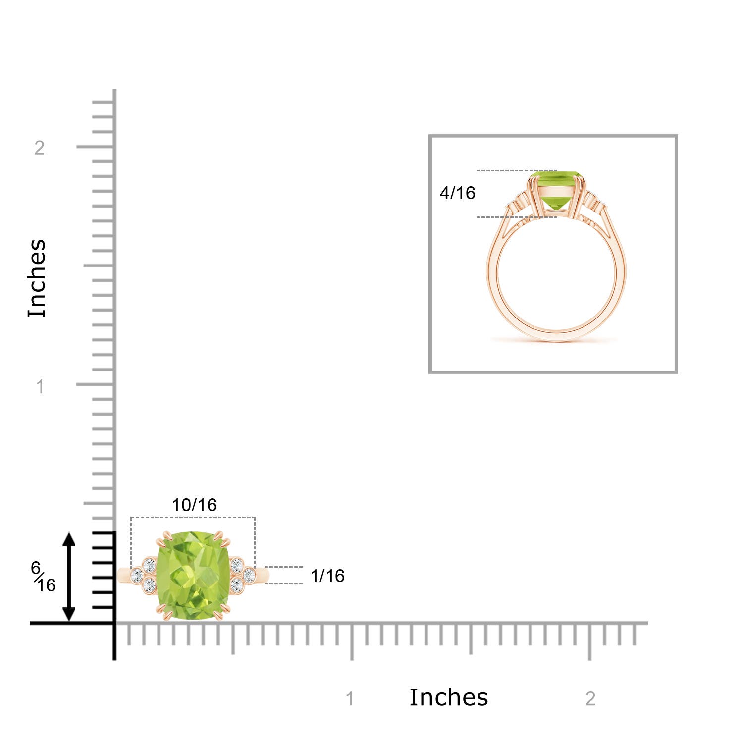 AA - Peridot / 3.03 CT / 14 KT Rose Gold