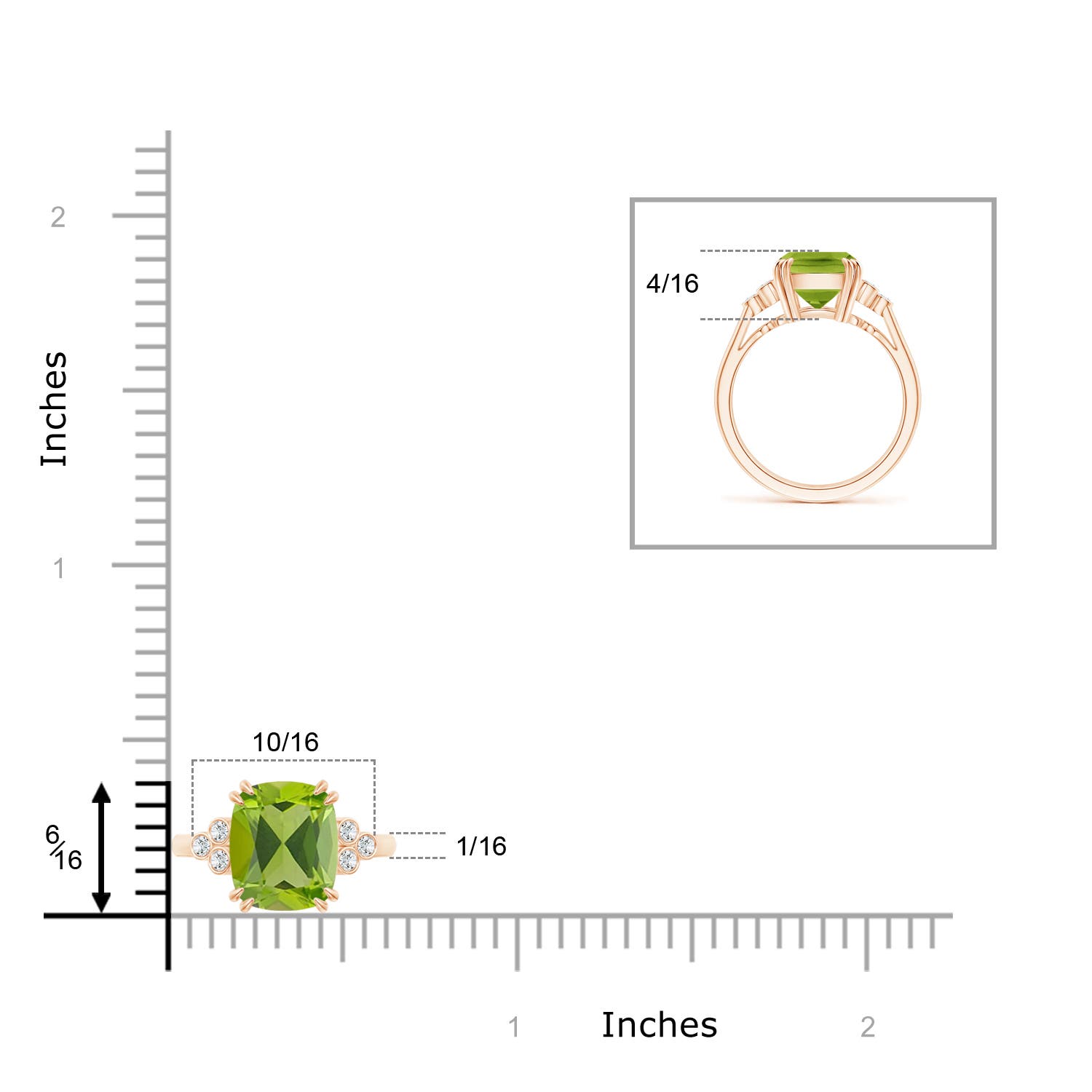 AAA - Peridot / 3.03 CT / 14 KT Rose Gold