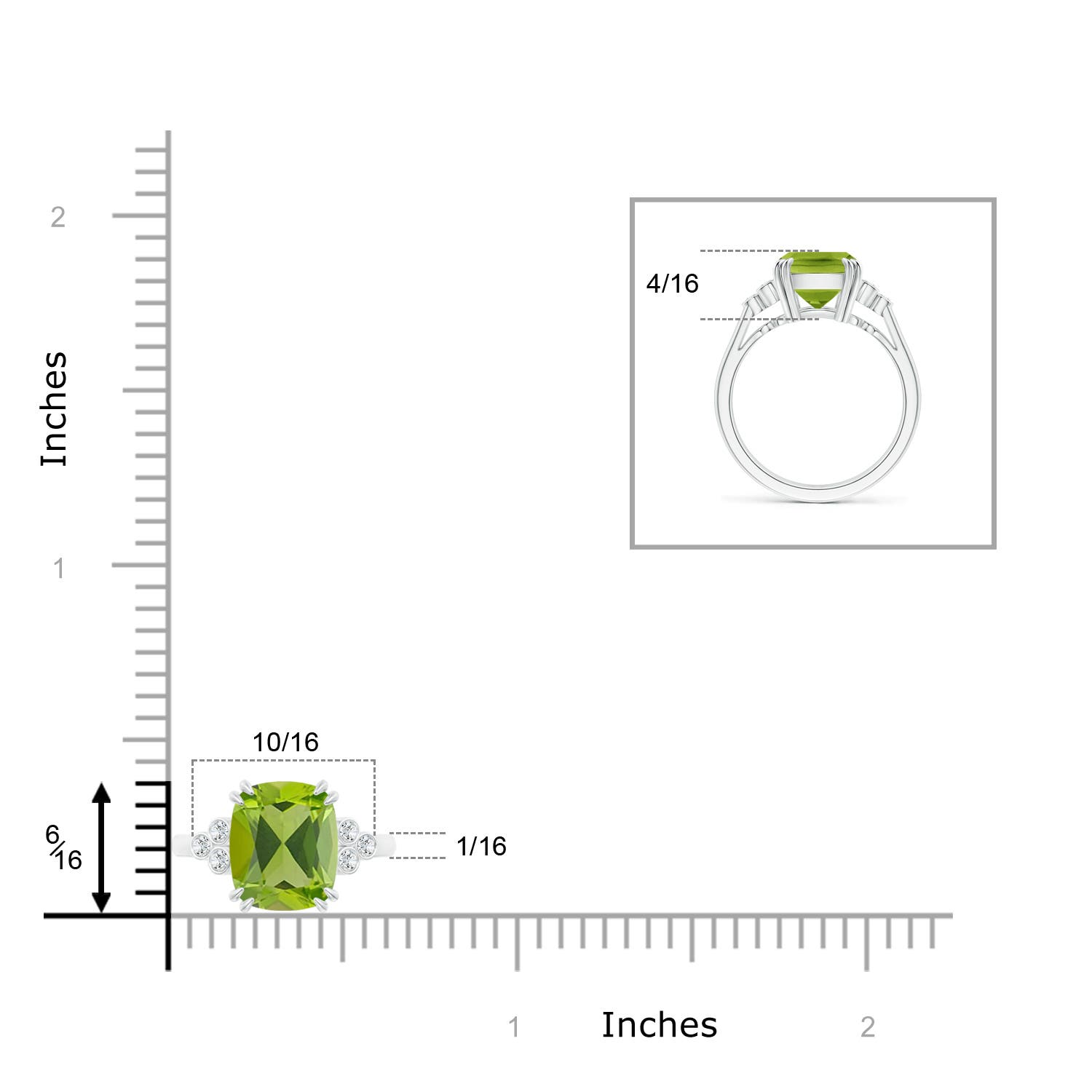 AAA - Peridot / 3.03 CT / 14 KT White Gold