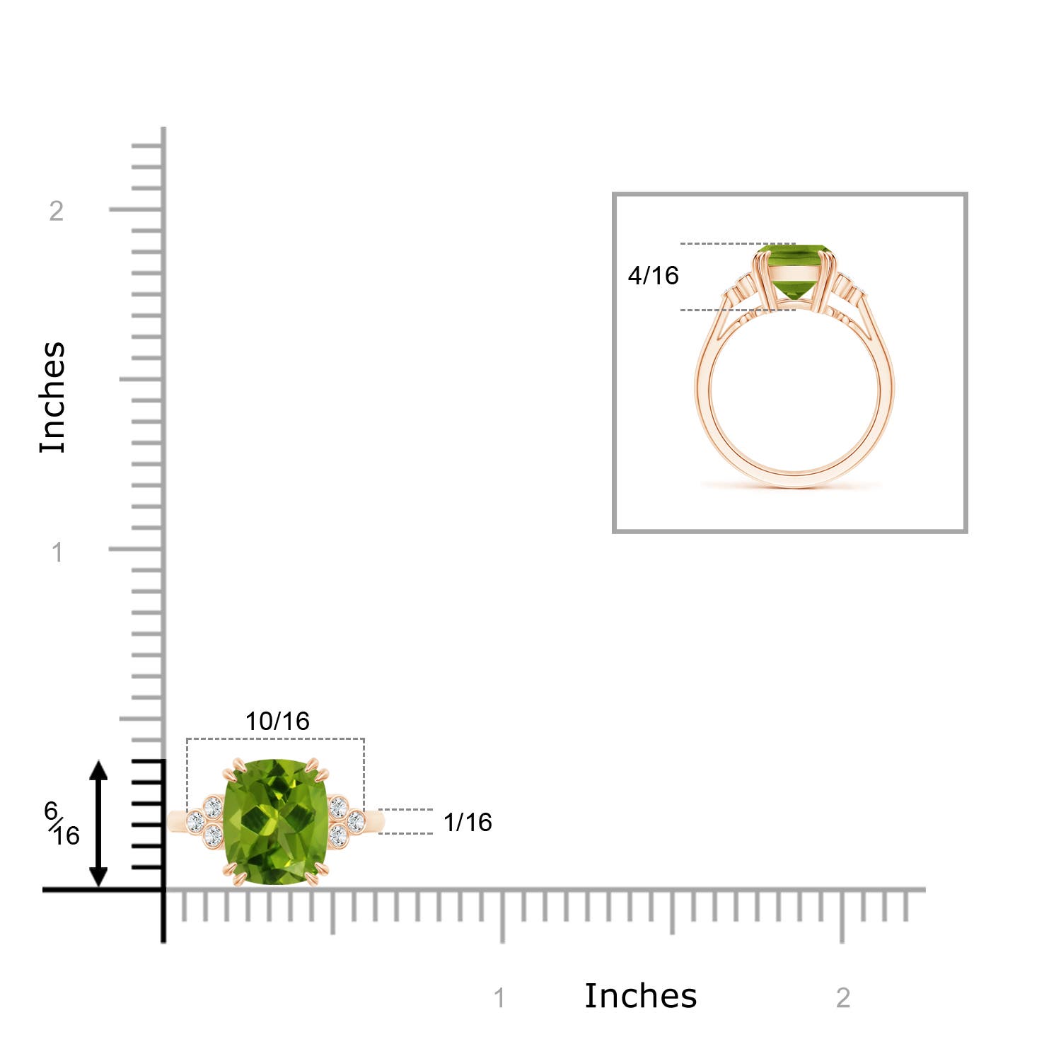 AAAA - Peridot / 3.03 CT / 14 KT Rose Gold