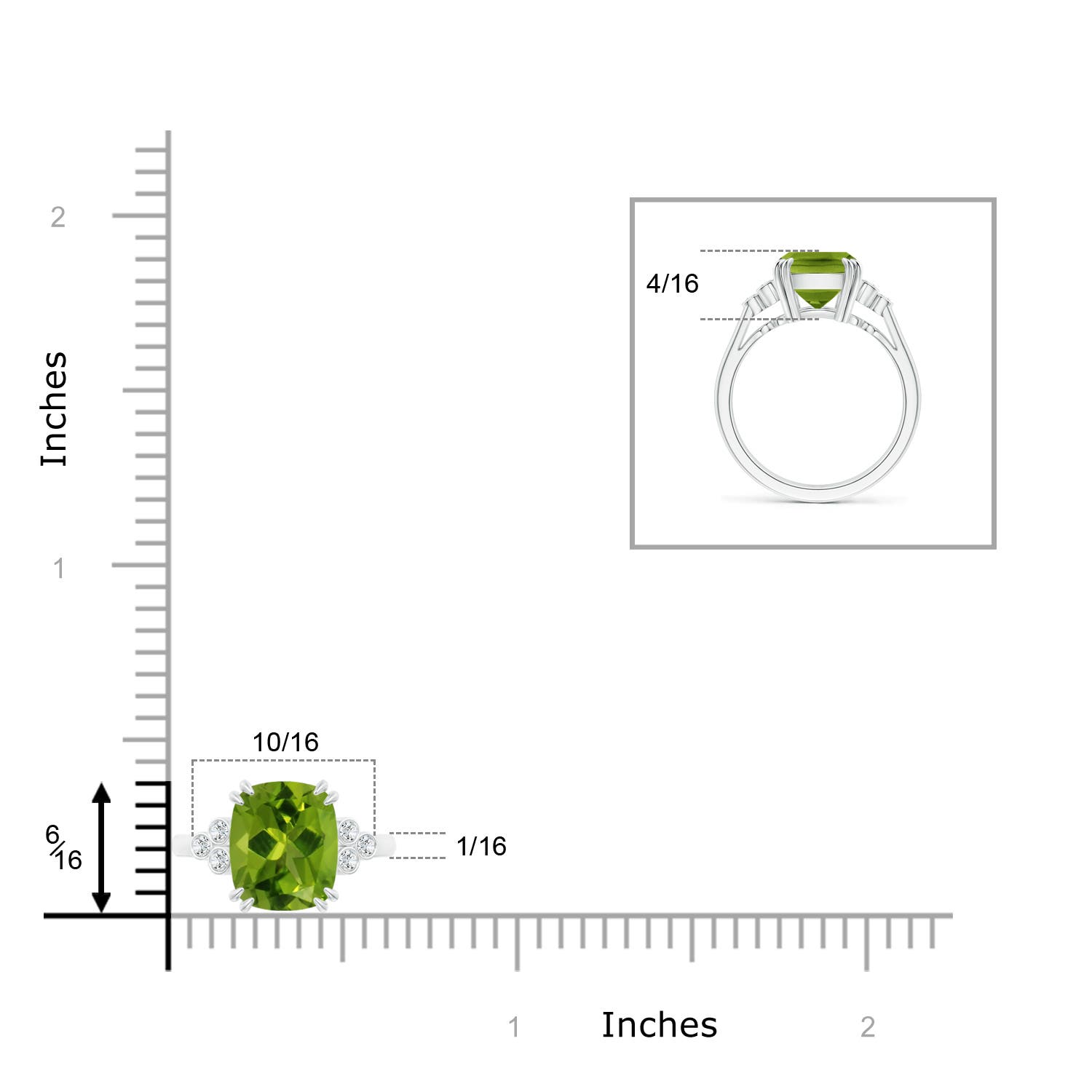 AAAA - Peridot / 3.03 CT / 14 KT White Gold