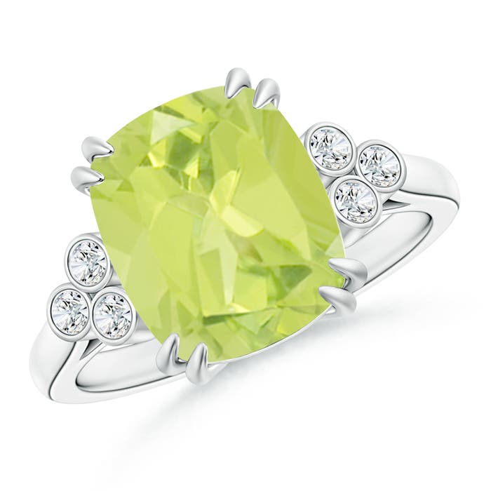 A - Peridot / 4.15 CT / 14 KT White Gold