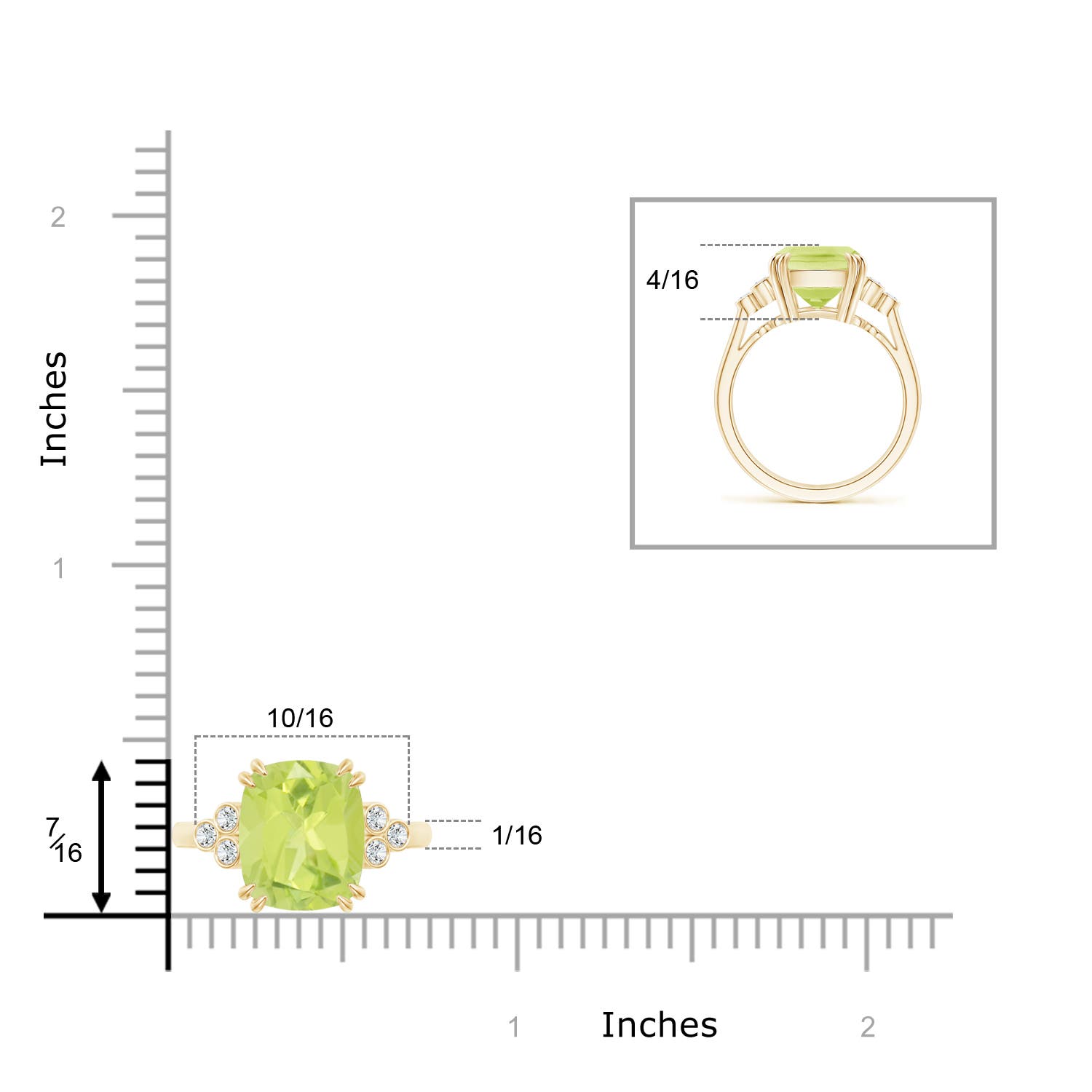 A - Peridot / 4.15 CT / 14 KT Yellow Gold