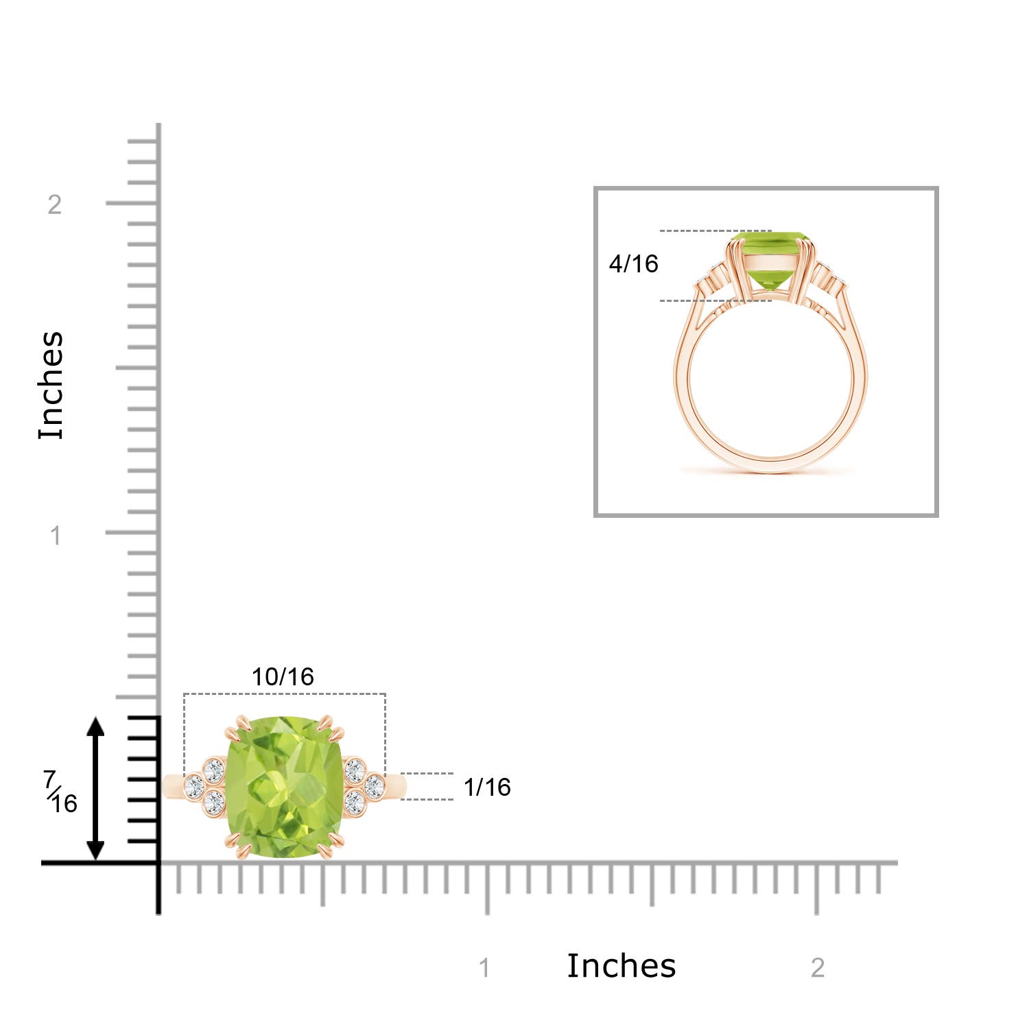 AA - Peridot / 4.15 CT / 14 KT Rose Gold