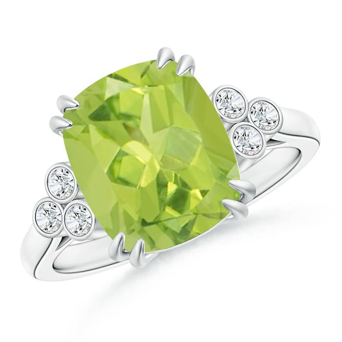 AA - Peridot / 4.15 CT / 14 KT White Gold