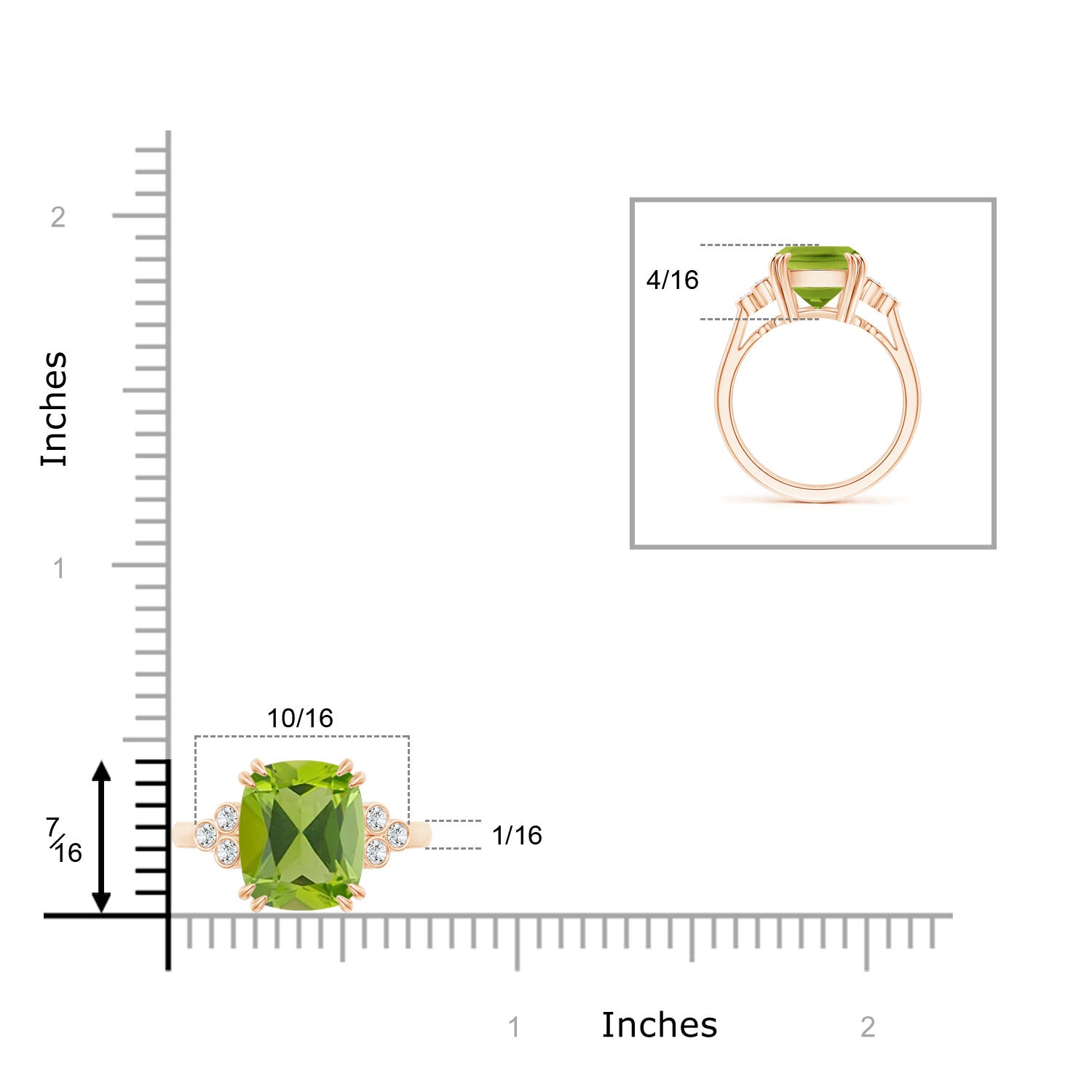 AAA - Peridot / 4.15 CT / 14 KT Rose Gold