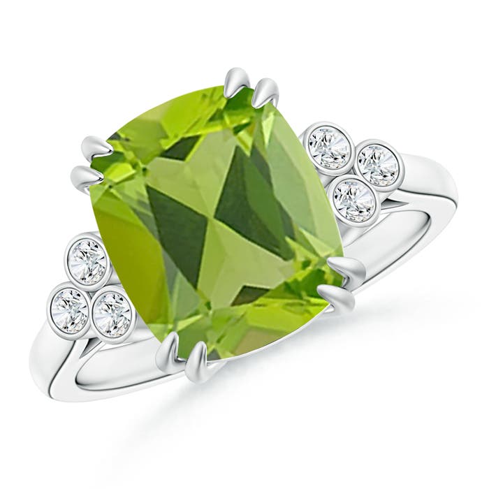 AAA - Peridot / 4.15 CT / 14 KT White Gold