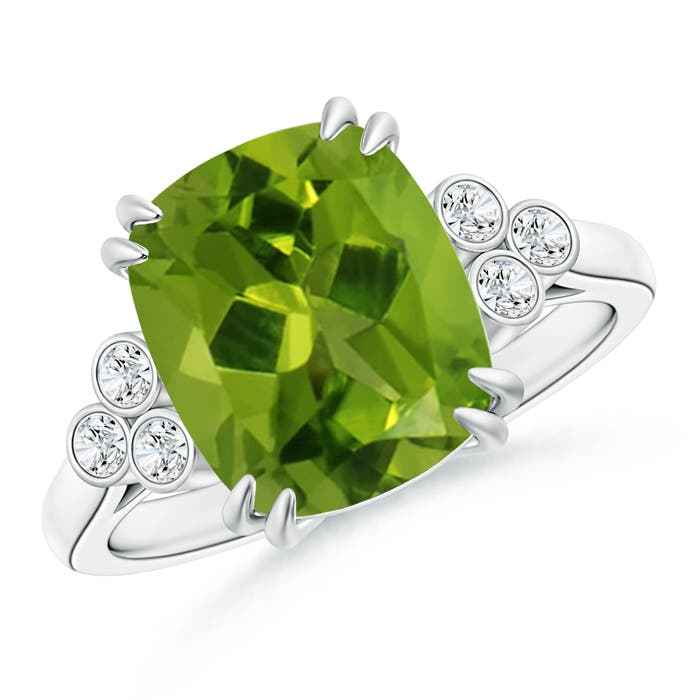 AAAA - Peridot / 4.15 CT / 14 KT White Gold