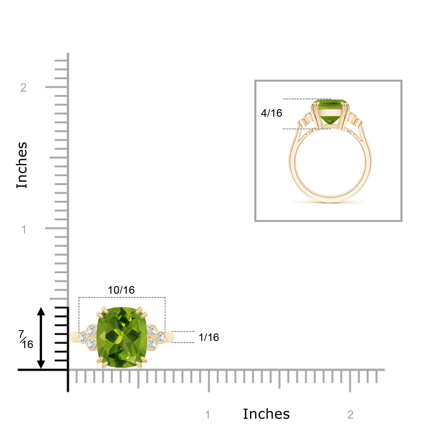 AAAA - Peridot / 4.15 CT / 14 KT Yellow Gold