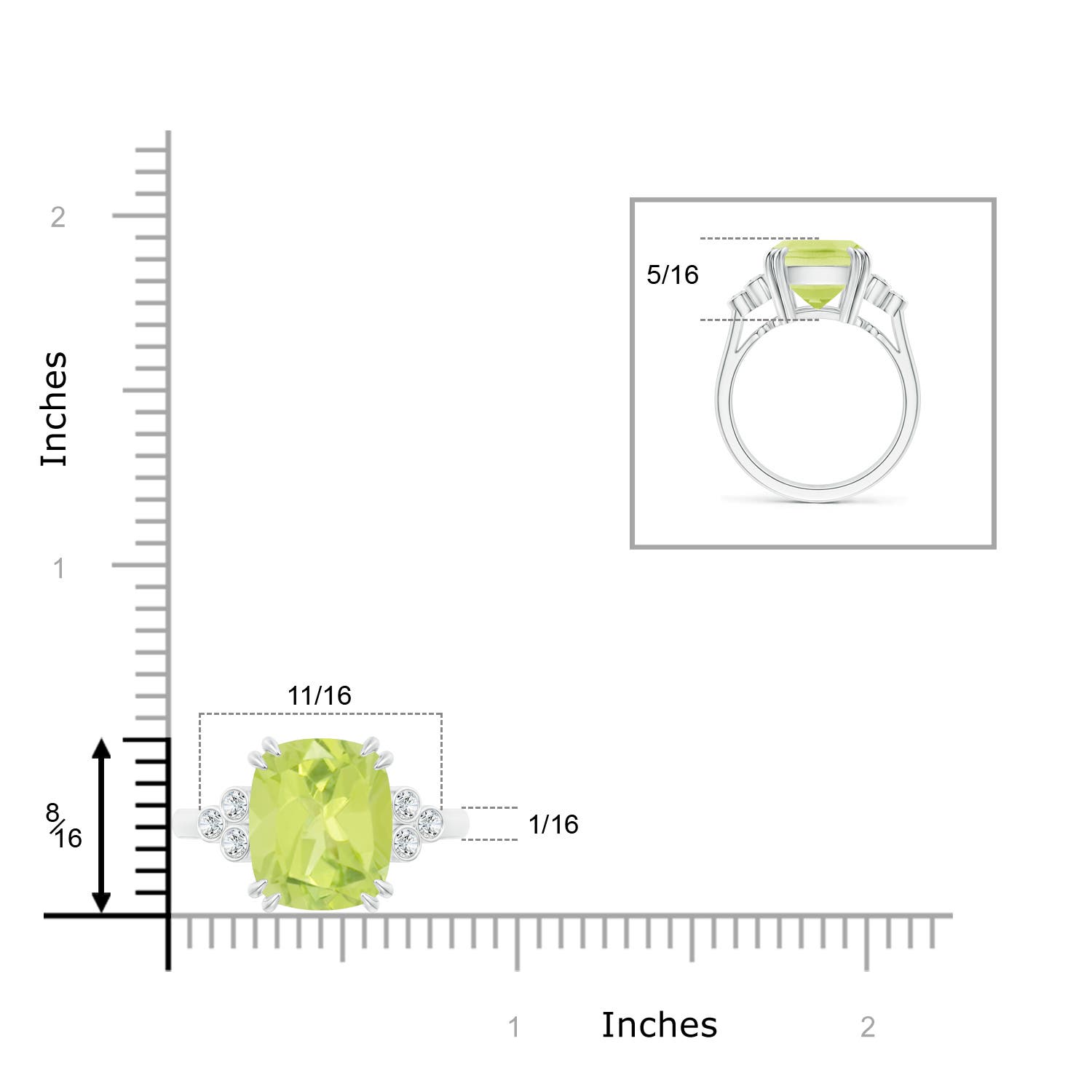 A - Peridot / 5.67 CT / 14 KT White Gold