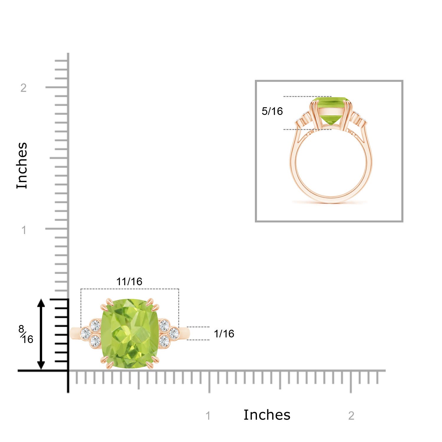 AA - Peridot / 5.67 CT / 14 KT Rose Gold