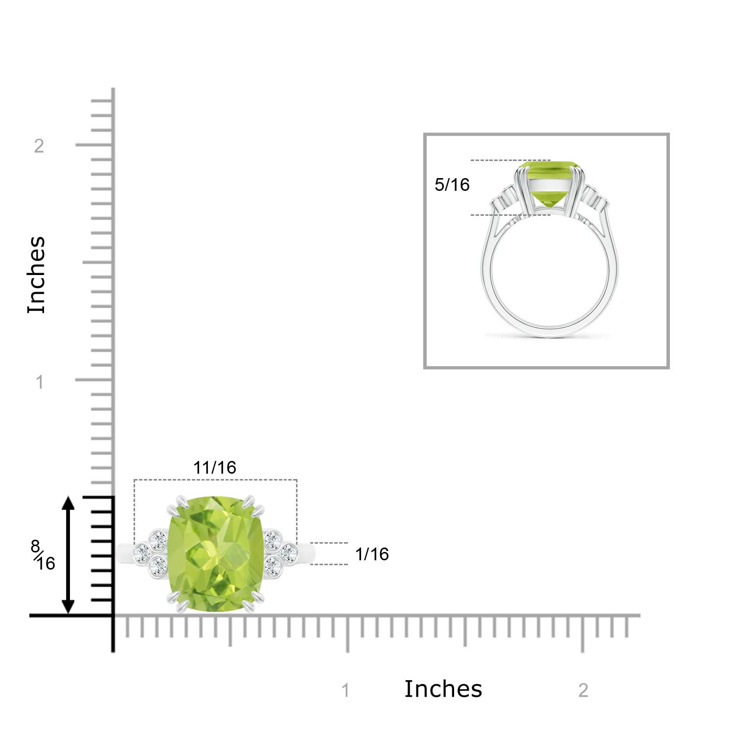 AA - Peridot / 5.67 CT / 14 KT White Gold