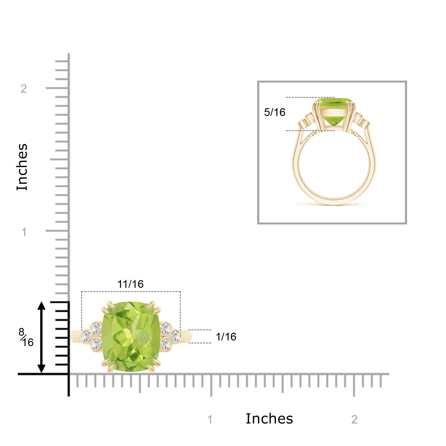 AA - Peridot / 5.67 CT / 14 KT Yellow Gold