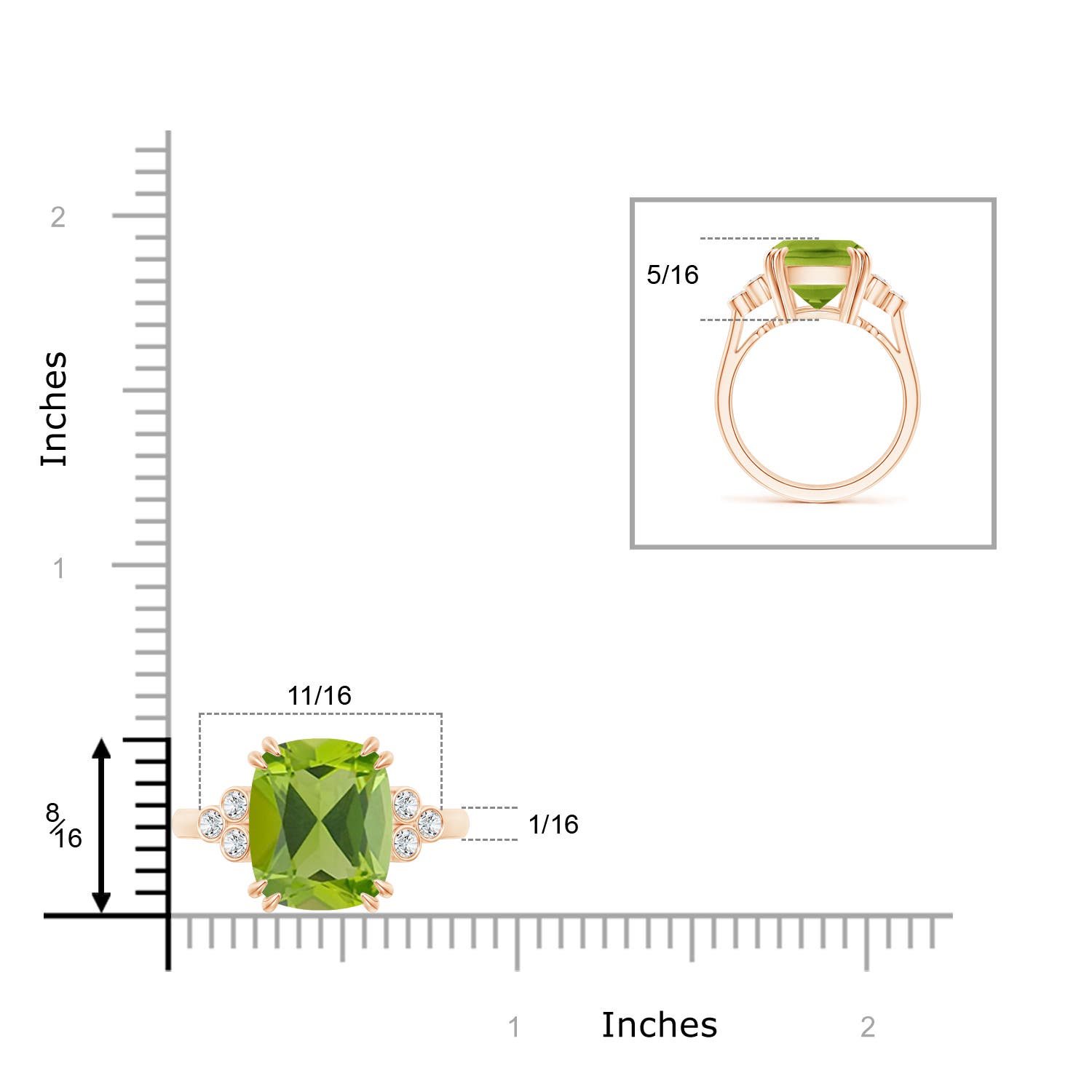 AAA - Peridot / 5.67 CT / 14 KT Rose Gold