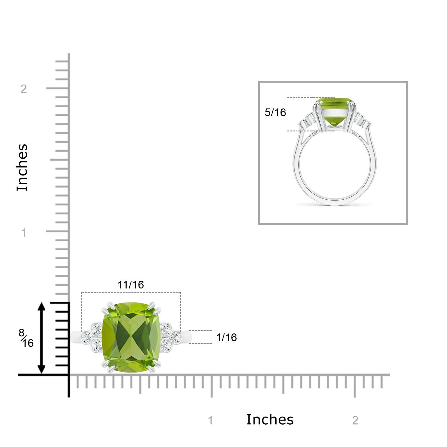 AAA - Peridot / 5.67 CT / 14 KT White Gold