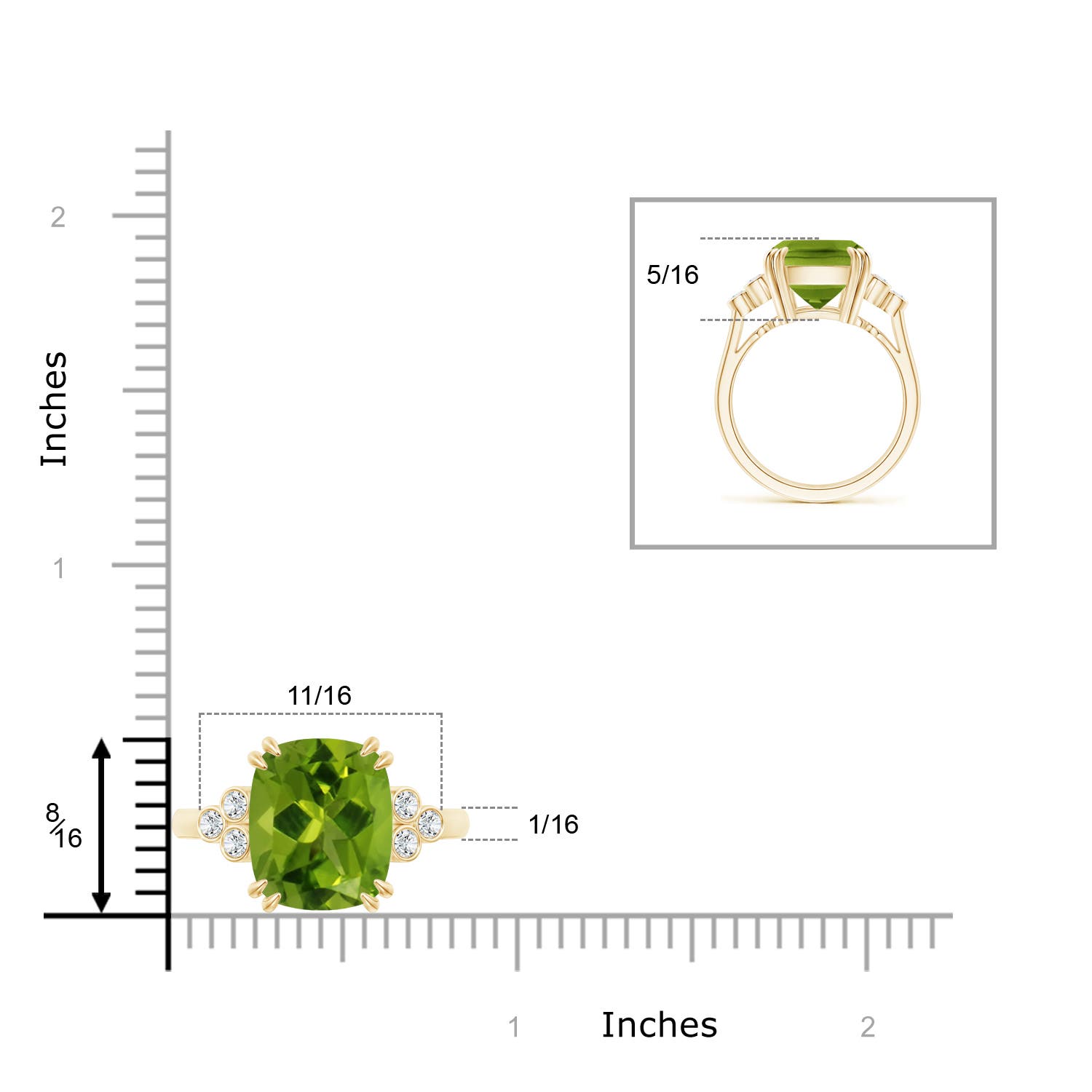 AAAA - Peridot / 5.67 CT / 14 KT Yellow Gold